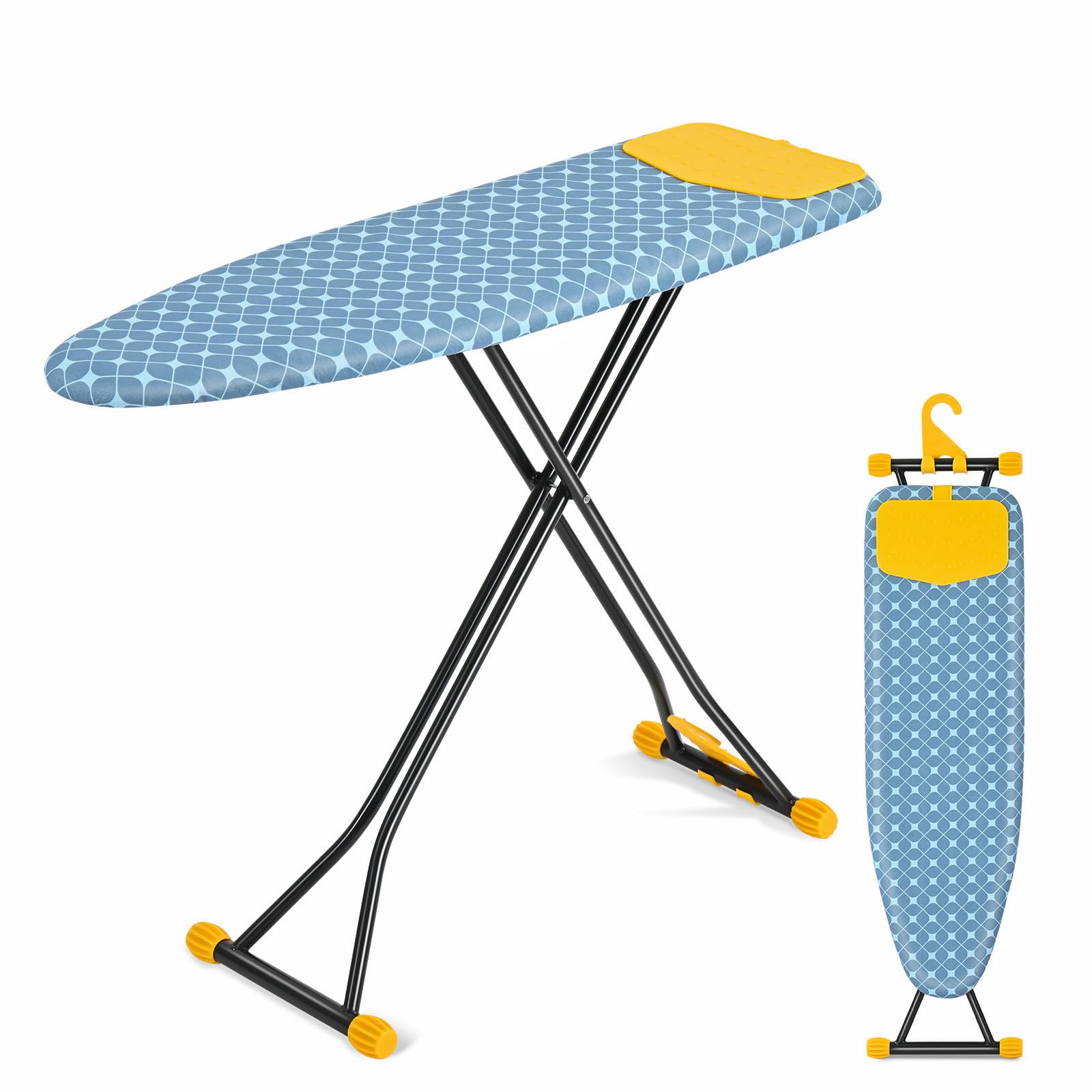 Apexchaser Ironing Board With Iron Rest, Compact And Space Saver Iron Board, Extra Thick Cover, Height Adjustable, Wall Mount &