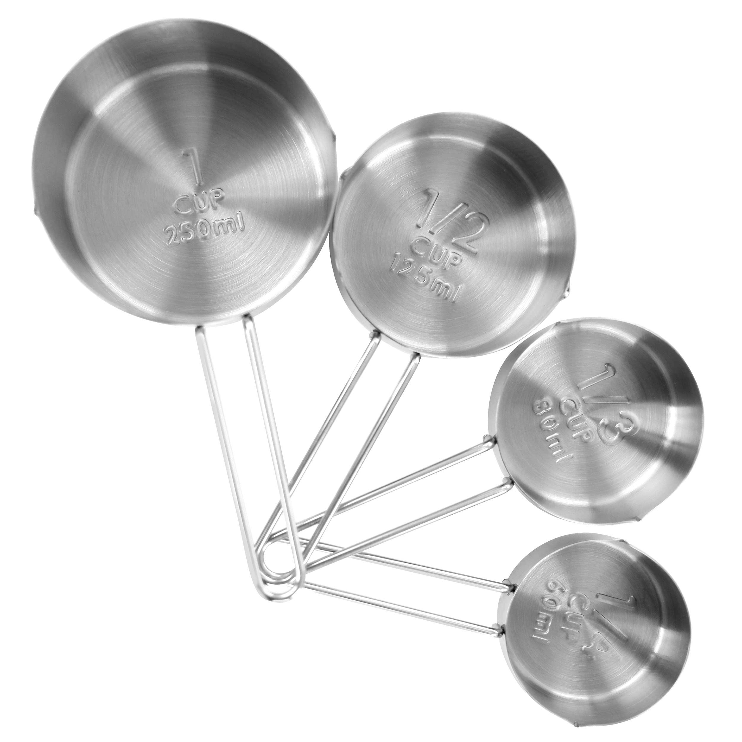 MegaChef 14 Piece Stainless Steel Measuring Cup and Spoon Set, Silver - Model MC-14L, Ideal for Cooking and Baking
