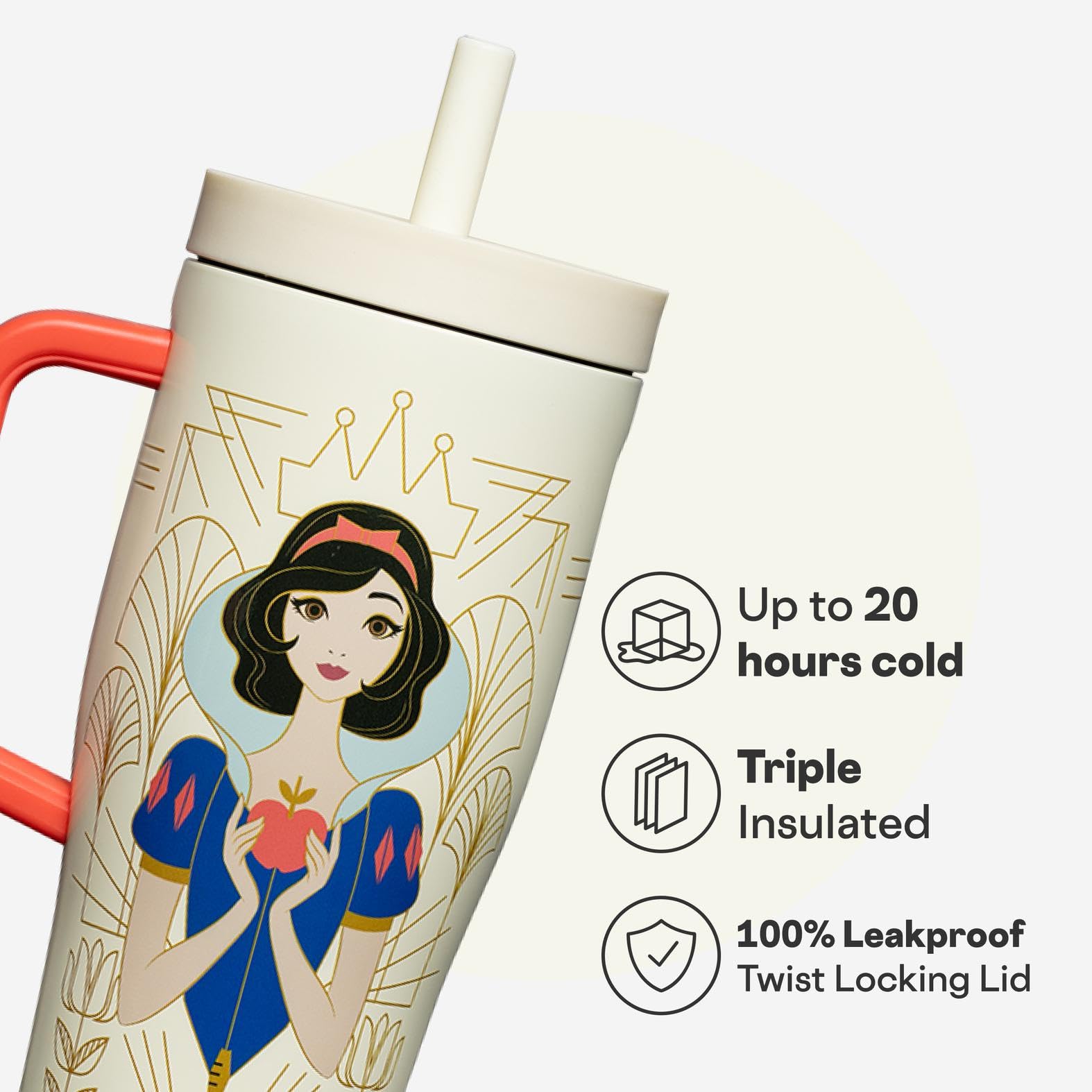 Corkcicle Cruiser - Insulated Tumbler with Handle - Keeps Drinks Cold 20 Hours - Spill-Proof Dual Lid - Triple-Insulated - Summe