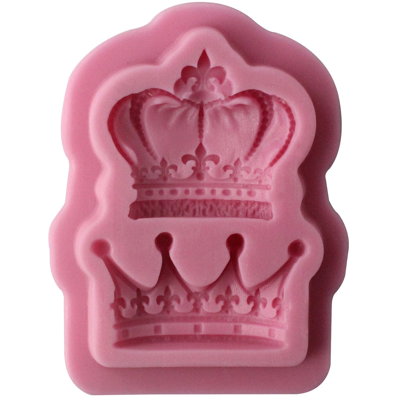 Funshowcase 2 Cavity Royal Crown Fondant Candy Silicone Mold For Sugarcraft, Cake Decoration, Cupcake Topper, Chocolate, Pastry,