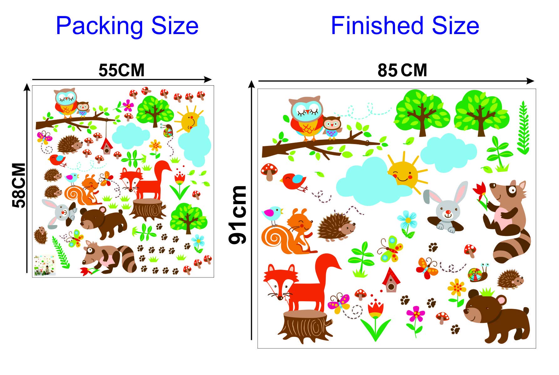 Decor Villa PVC Vinyl Animals 3D Wall Sticker JUST Peel & Stick New Modern Art & Trendy Wall Stickers for Home Decoration, Livin