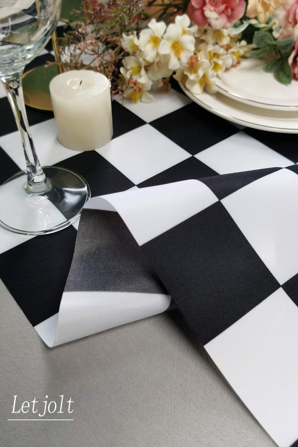 Table Runner Black And White Checkerboard Racing Theme For Anniversary Dinner Parties Supplies Birthday Party Wedding Runner Win
