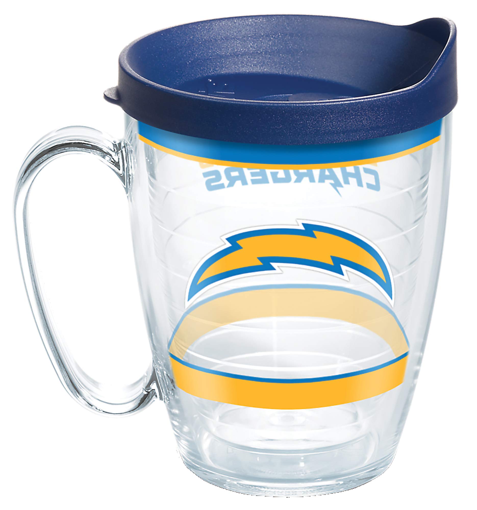 Tervis Made in USA Double Walled NFL Los Angeles Chargers Insulated Tumbler Cup Keeps Drinks Cold & Hot, 16oz Mug, Tradition