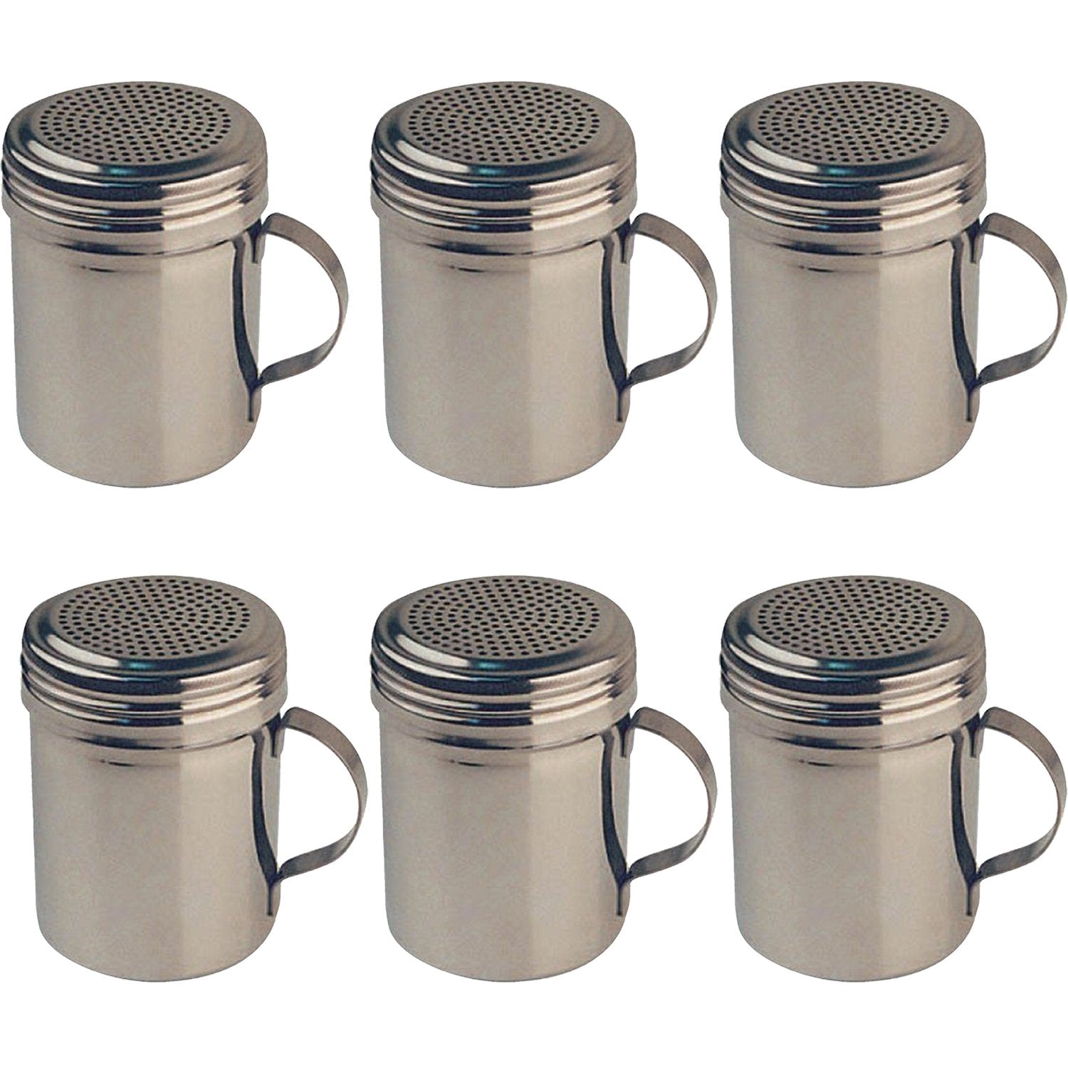 Winware Stainless Steel Dredges 10-Ounce With Handle, Set Of 6
