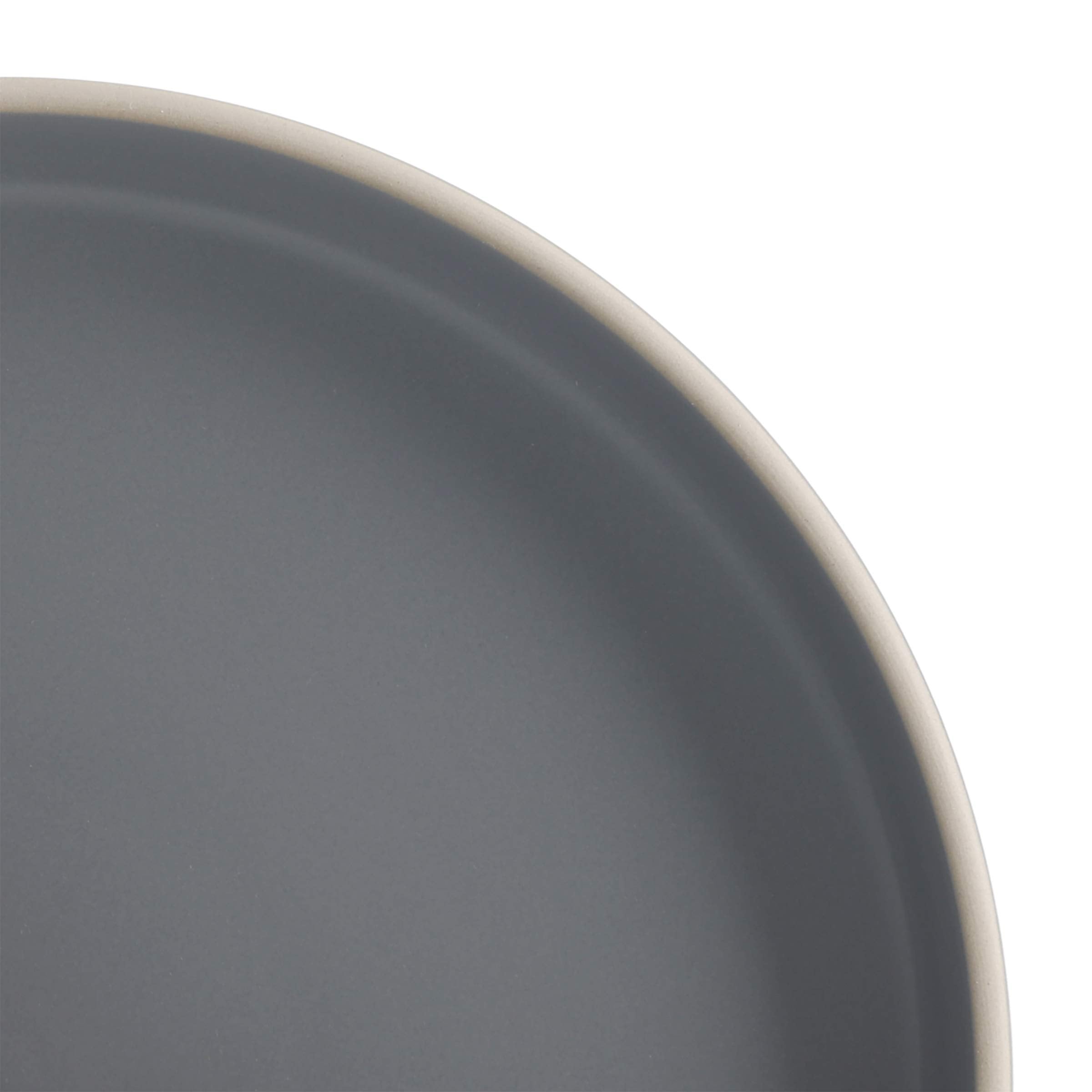 Gibson Home Zuma 16 Piece Round Kitchen Dinnerware Set, Dishes, Plates, Bowls, Mugs, Service for 4, Matte Stoneware, Grey, Gray