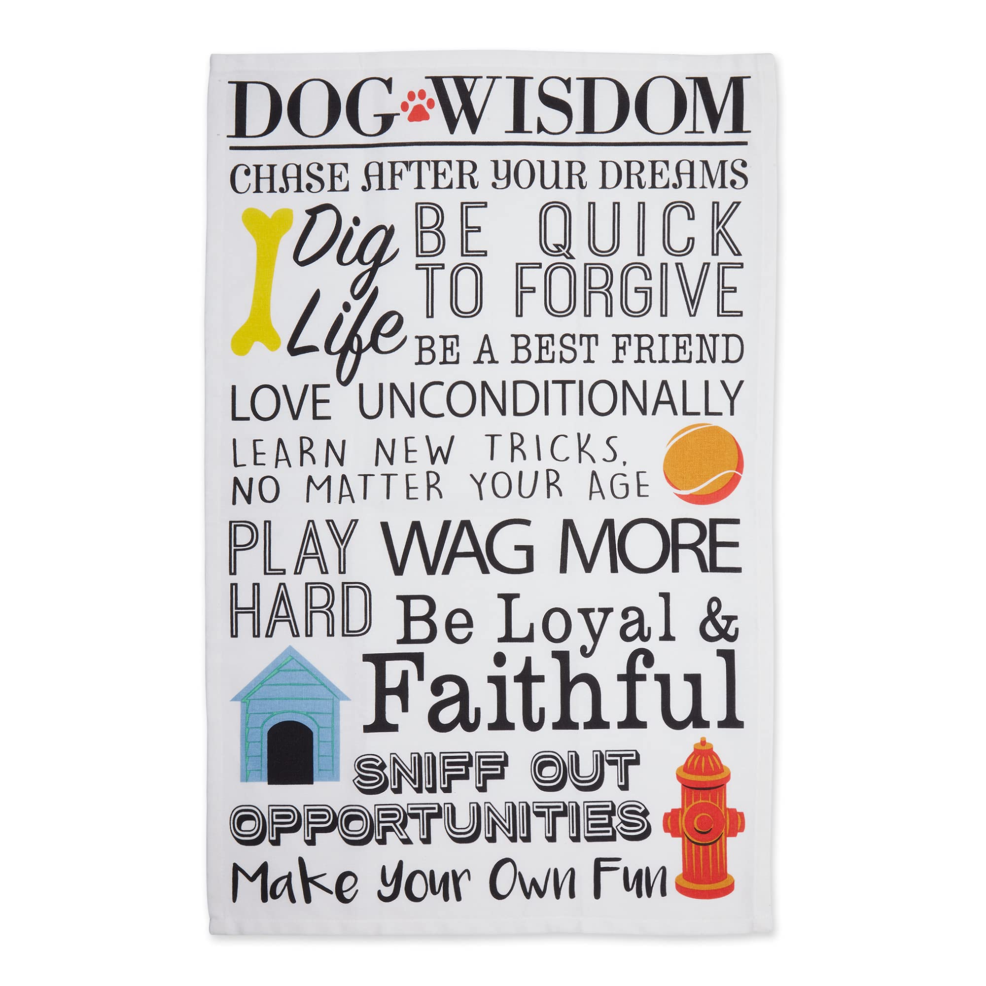 Dii Everyday Pets Kitchen Collection Absorbent Dishtowel Set, 18X28, Dog Prints, 2 Count