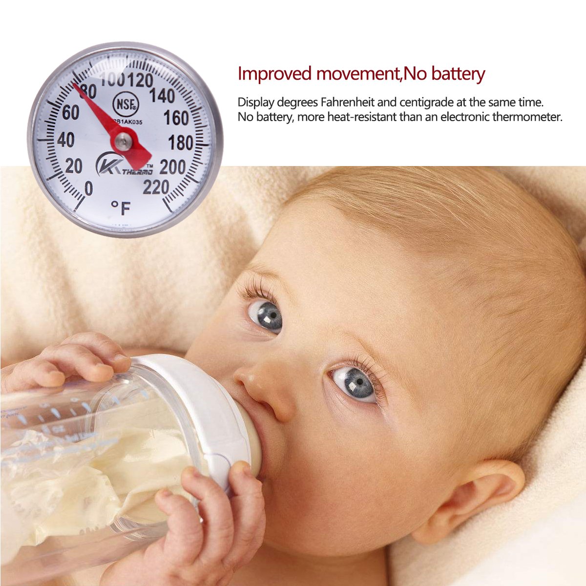 Kt Thermo Instant Read 1-Inch Dial Thermometer(4-Pack),Best For The Coffee Drinks,Chocolate Milk Foam