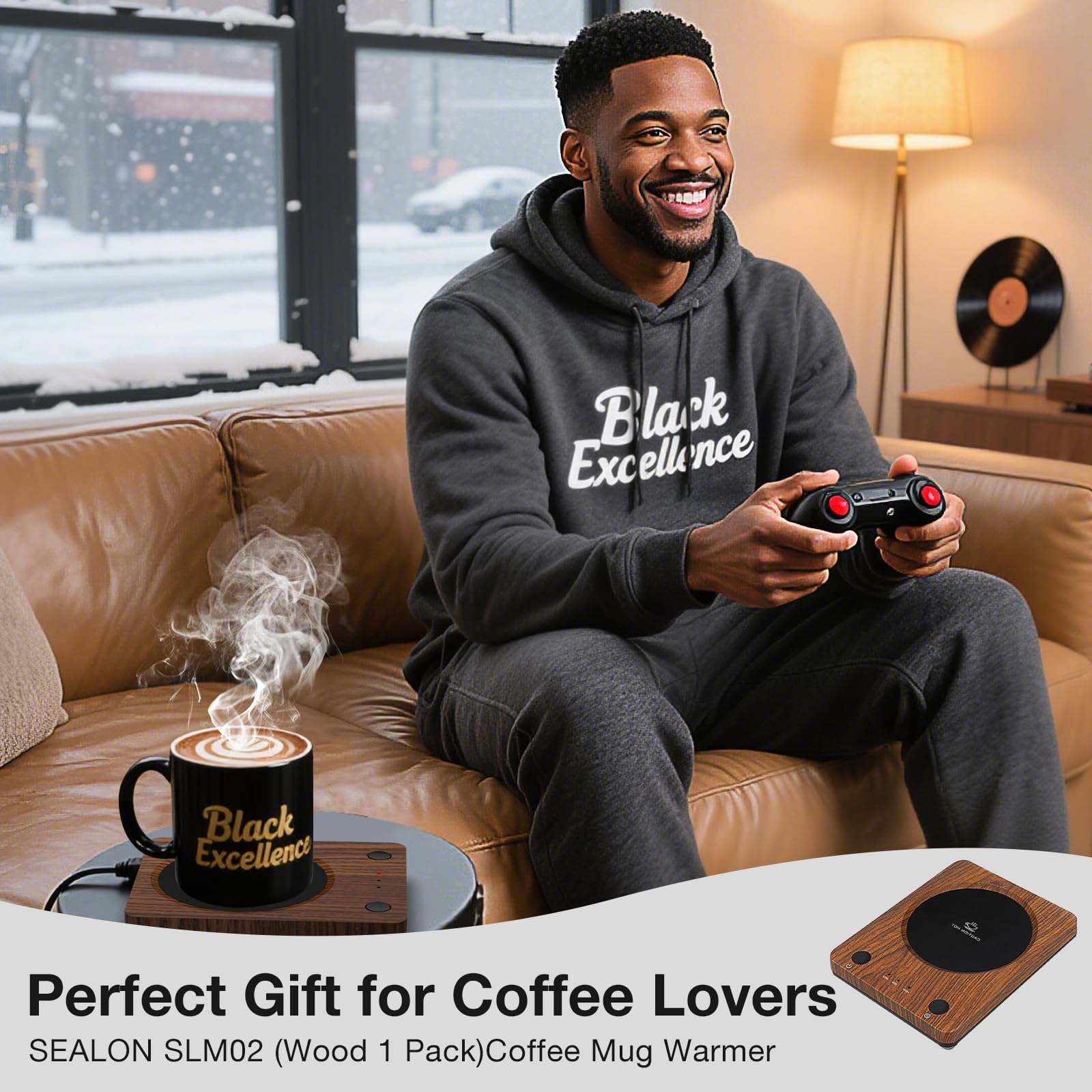 Coffee Mug Warmer for Desk  Electric Coffee Cup Warmer with 3-Temp Settings  Cup Warmer for Desk with Auto Shut Off After 4H Feature for Warming & Heating  Beverage  Milk  Tea  and Hot Chocolate