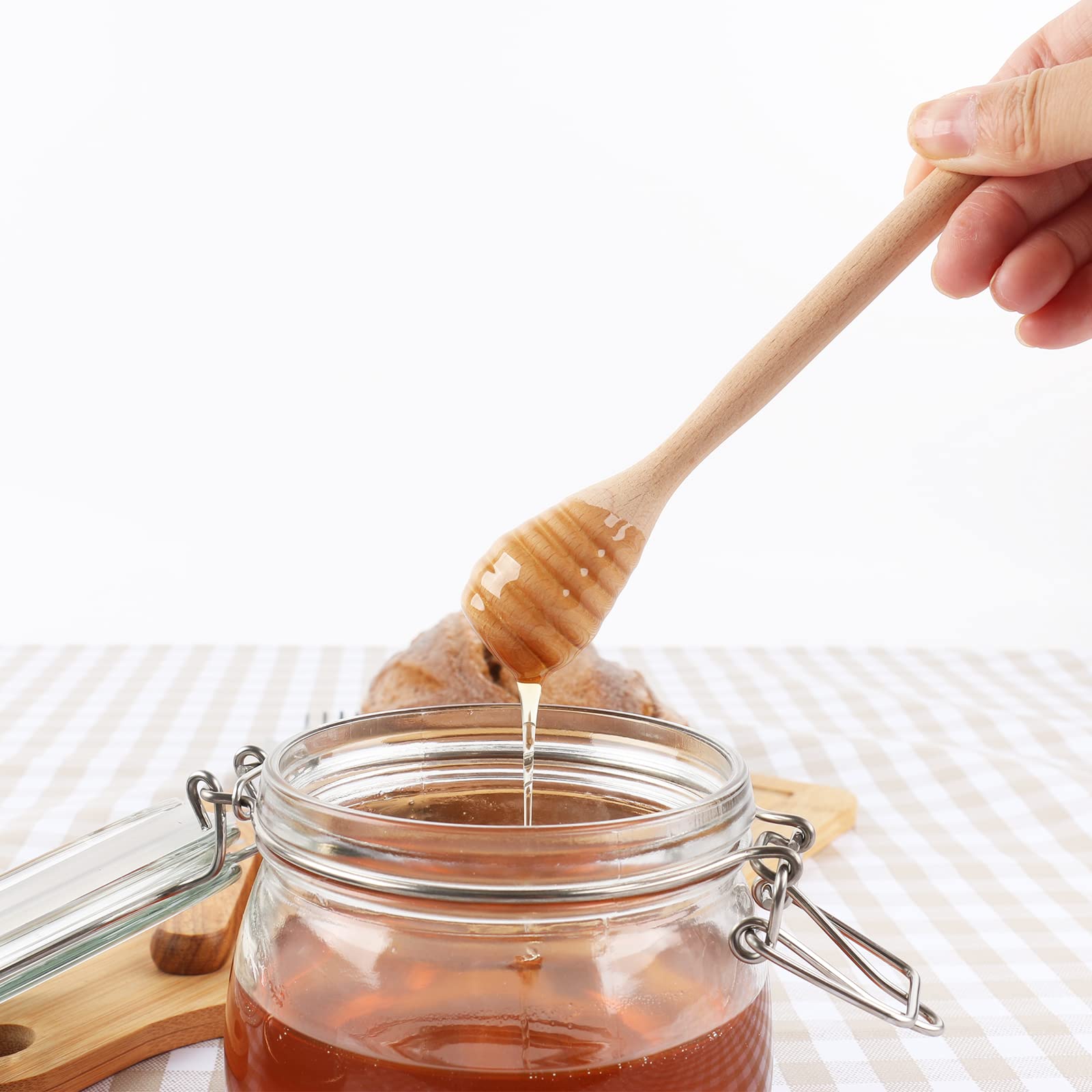 Desiole Wooden Honey Dipper Stick - Honey Spoon Honey Server Honey Stirrer Honey Wooden Dipper Wedding Party Gift Craft