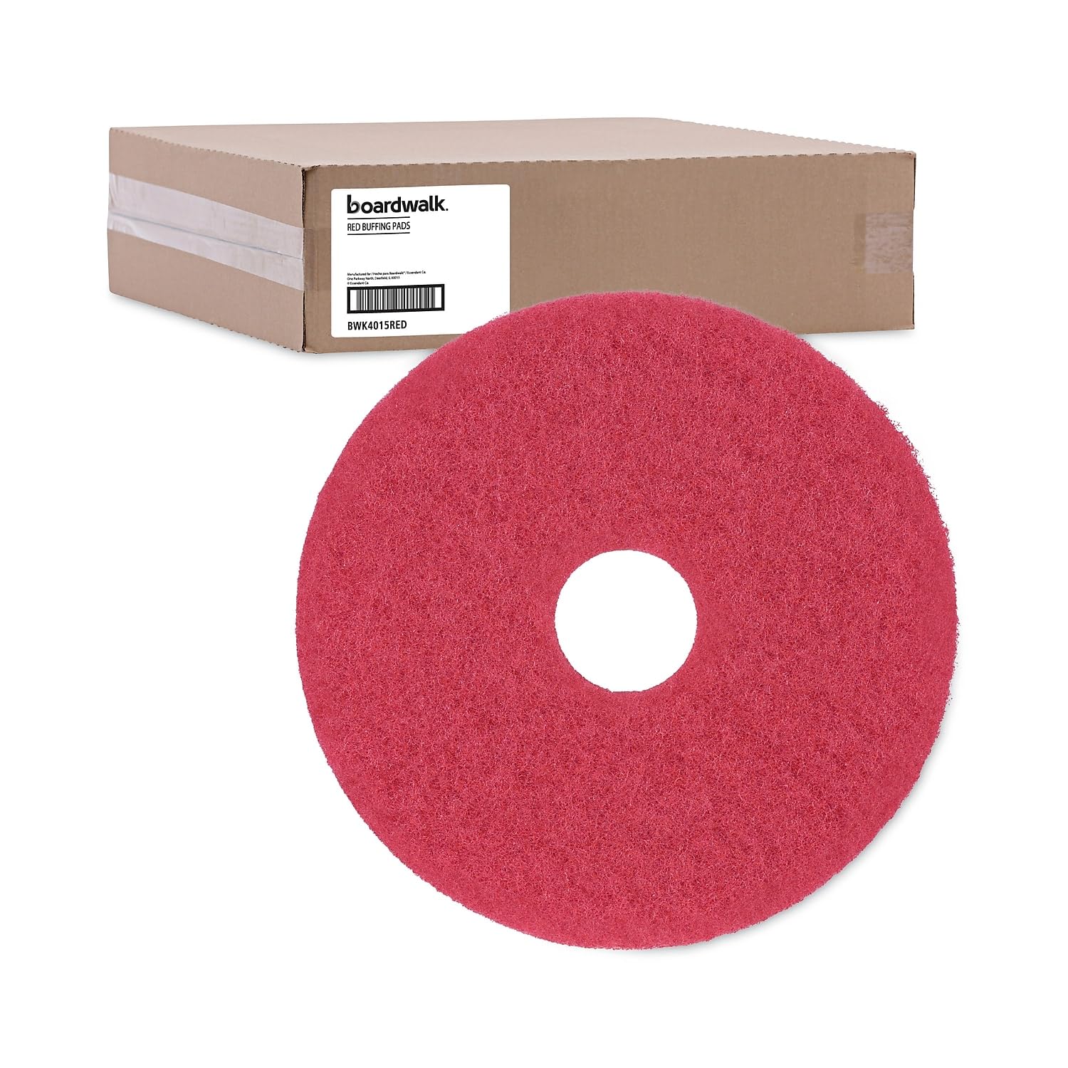 Boardwalk Bwk4015Red 15 In. Buffing Floor Pads - Red (5/Carton)