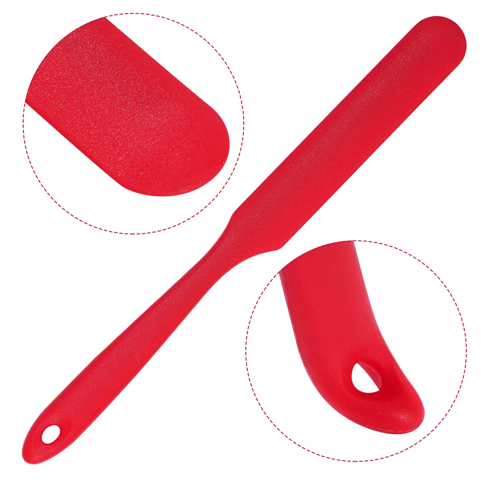 6Pcs Silicone Spatulas Heat Resistant Jar Spatulas Cake Cream Butter Spatulas With Long Handle Non-Stick Kitchen Baking Cooking