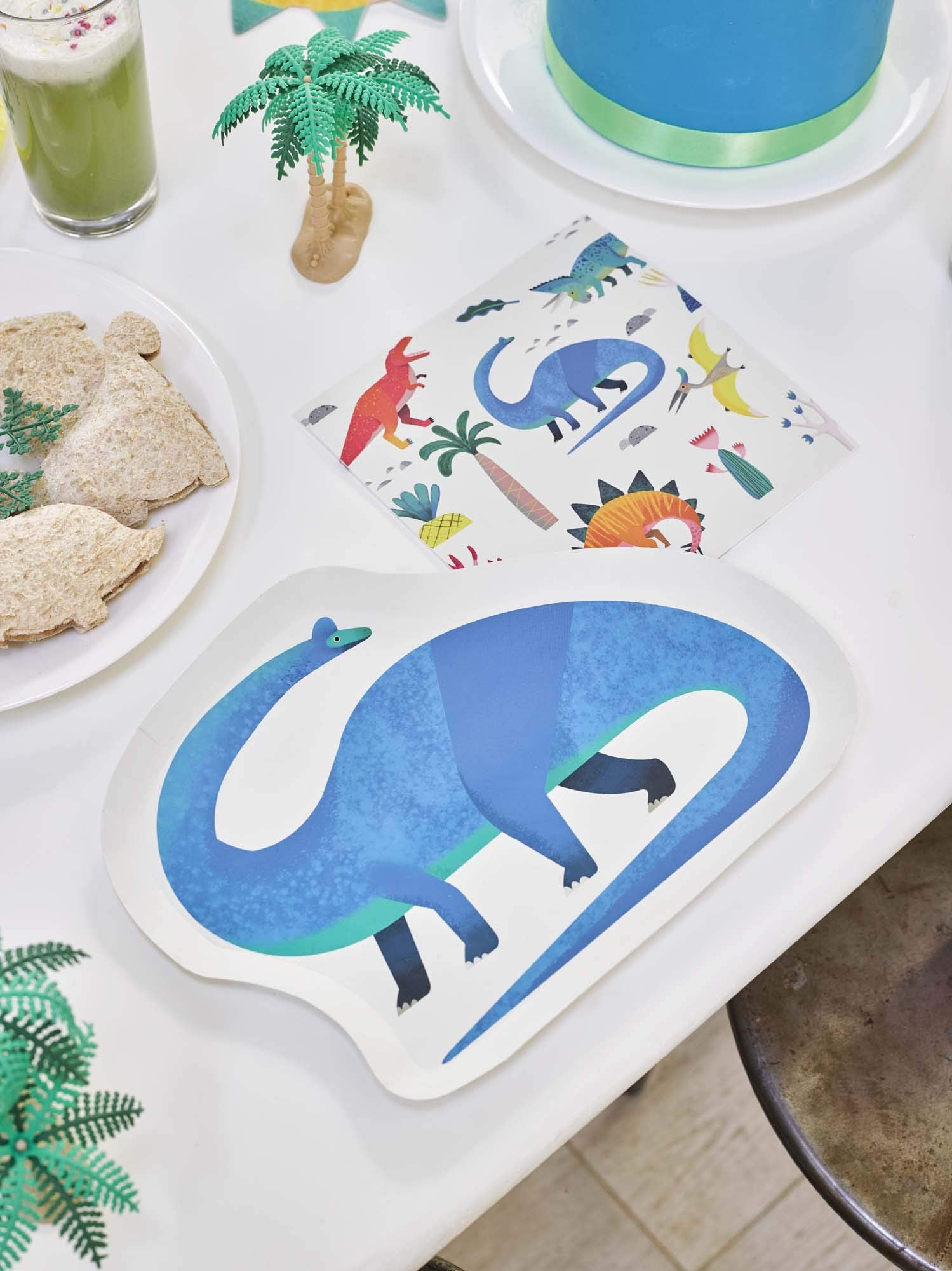 Talking Tables Dinosaur Paper Napkins Serviettes For Girls Or Boys Birthday Party, 13'' X 13'', Mixed Colors, 20Pk
