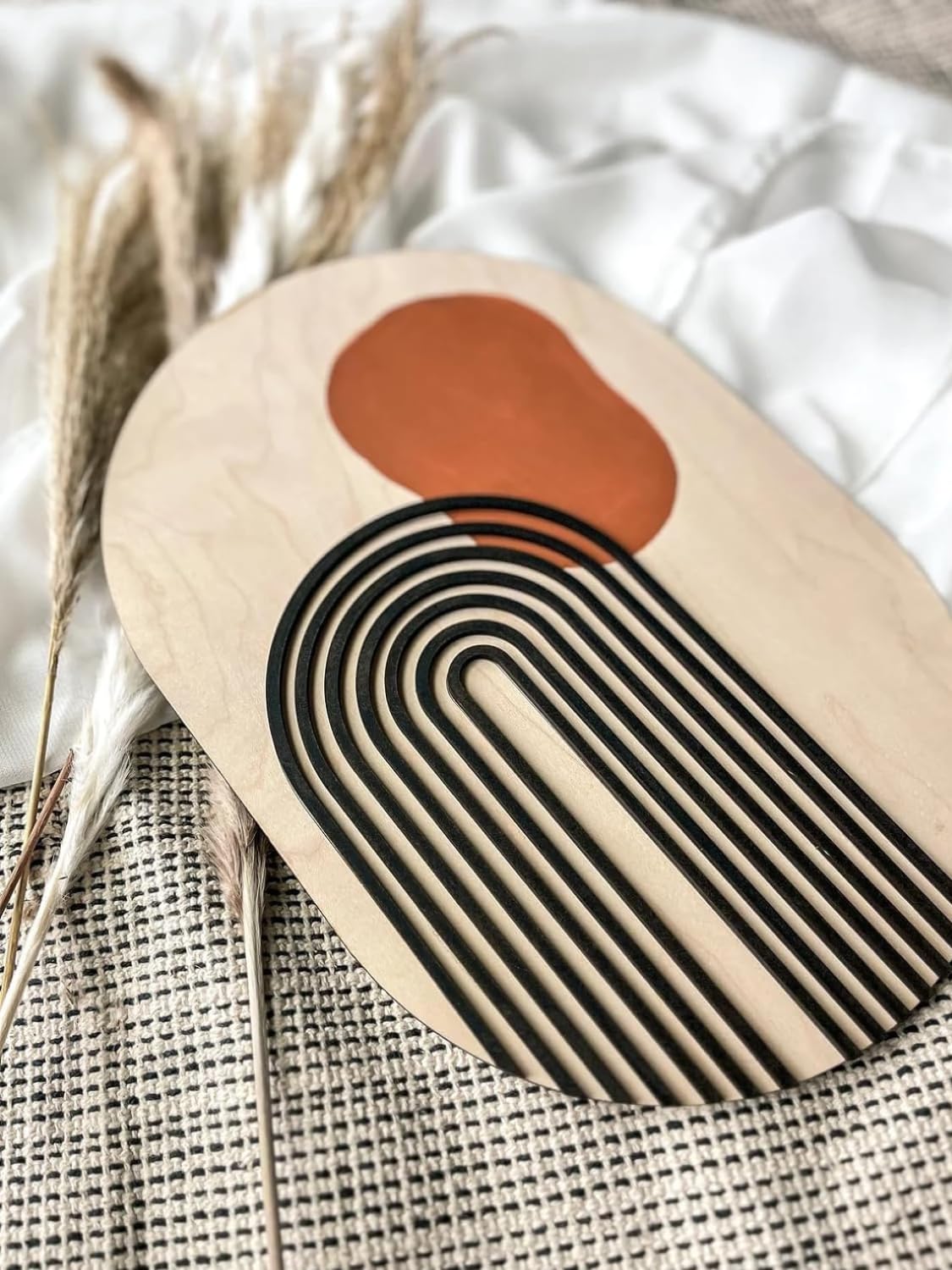 Aps Art Plus Store 3D Wooden Abstract Design Wall Decorative Item, Designer Wall Decor For Home, Living Room, Hall, Kitchen, Off