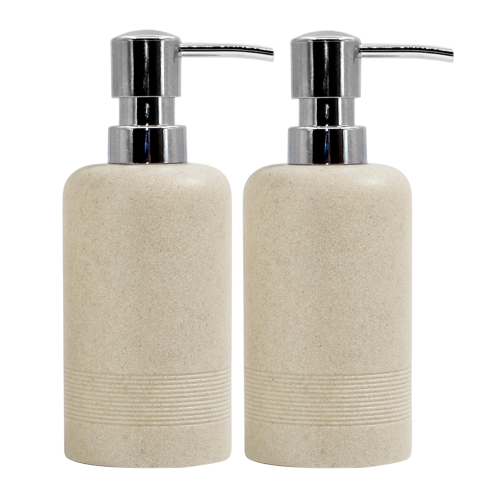 Ymxyjm Resin Soap Dispenser Sets, 2 Pcs Heavy Lotion Dispensers,10.8Oz Refillable Liquid Soap Dispensers With Rust-Proof Pump Fo