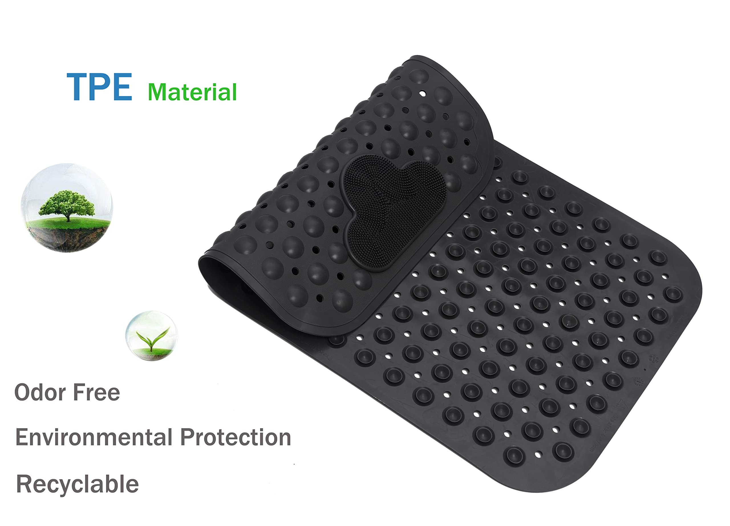 Mantto Bath Tub Mat Shower Mat Non Slip Bathtub Mats With Suction Cups Bath Mat For Tub Bathroom Mats 28'' X 16'' Machine Washab