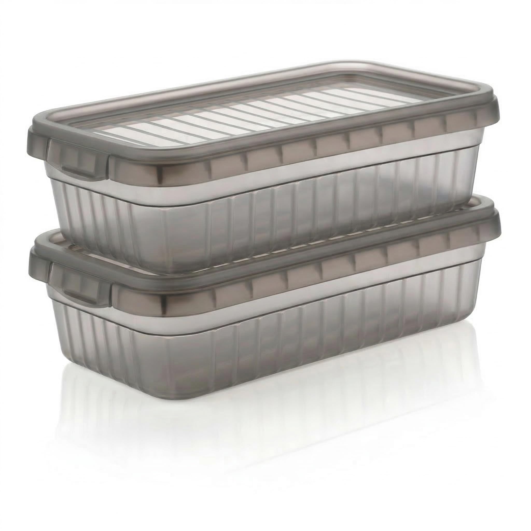 Zetkee Storix Airtight Storage Container Set 2 Pcs (2000 Ml Each) | Plastic Kitchen Storage Containers For Dry Food, Grocery & P