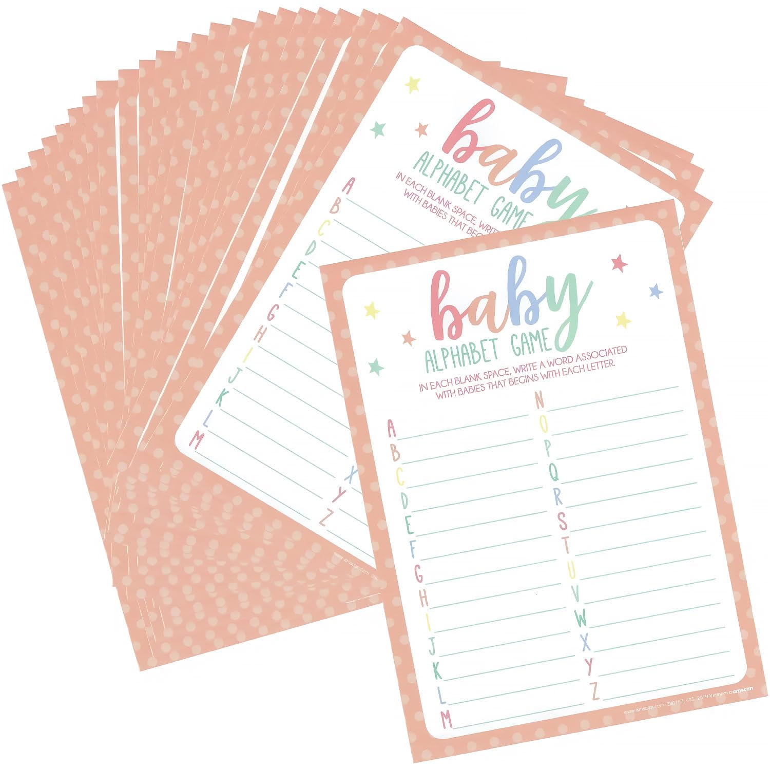 Exciting Multicolor Paper Party Games - 5'' X 7'' (Pack Of 24) - Perfect For Baby Showers, Announcements, Birthdays & Gender Rev