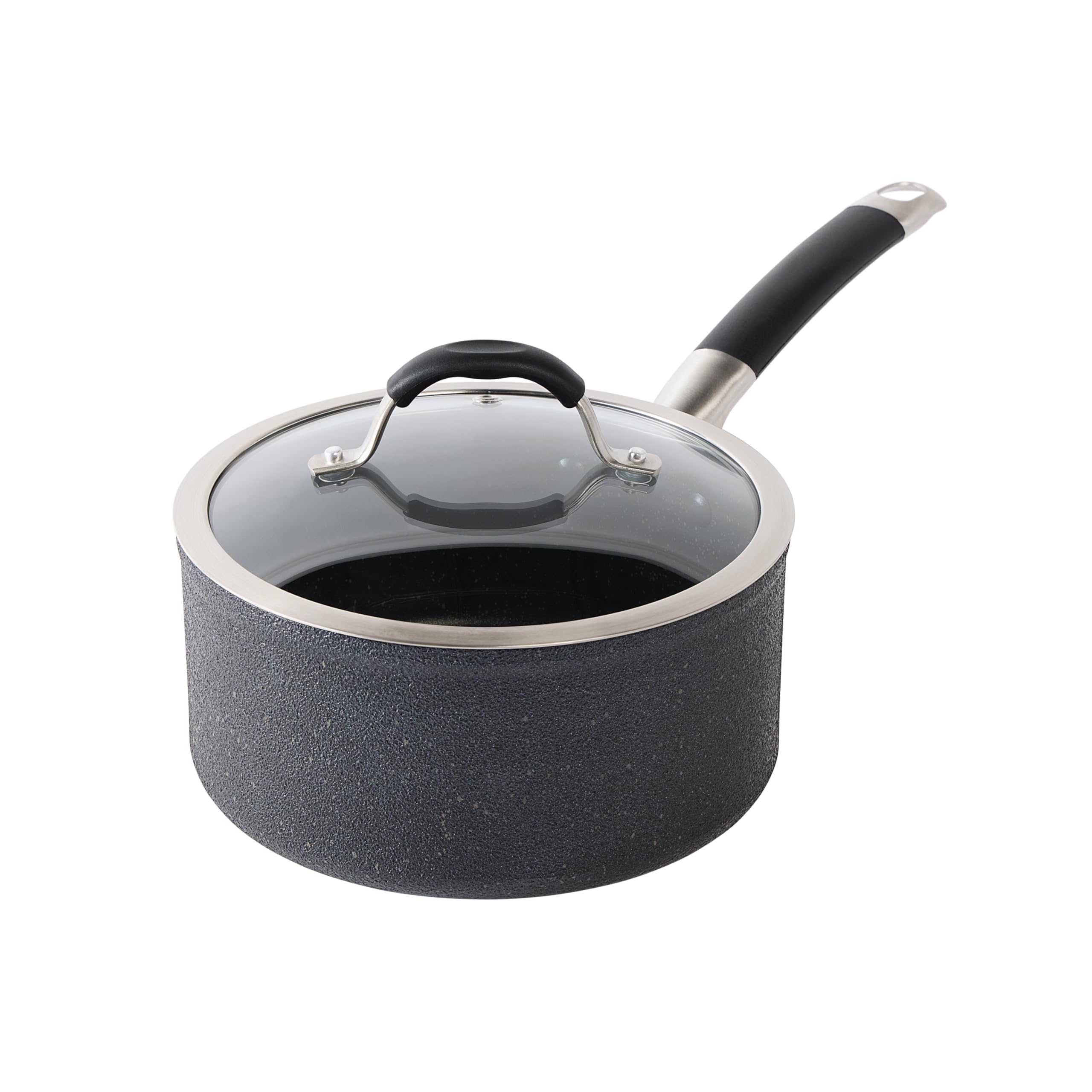 T-Fal Stone Force Platinum Non Stick Saucepan w/Lid 3 Quart, Oven Broiler Safe 400F, Multipurpose Sauce Pan, Handy Small Pot, Co