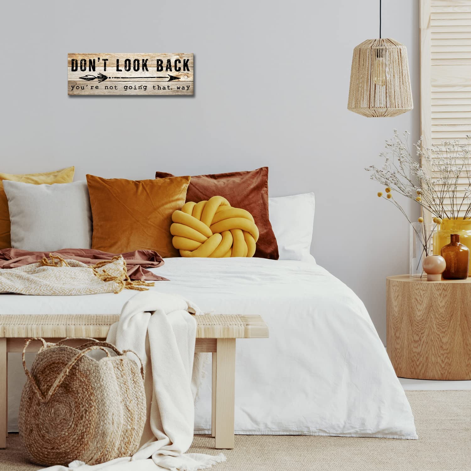 Pigort Inspirational Wall Art - Dont Look Back - Quote & Saying Art Painting, Motto Print Canvas Picture,Motivational Wall Art F