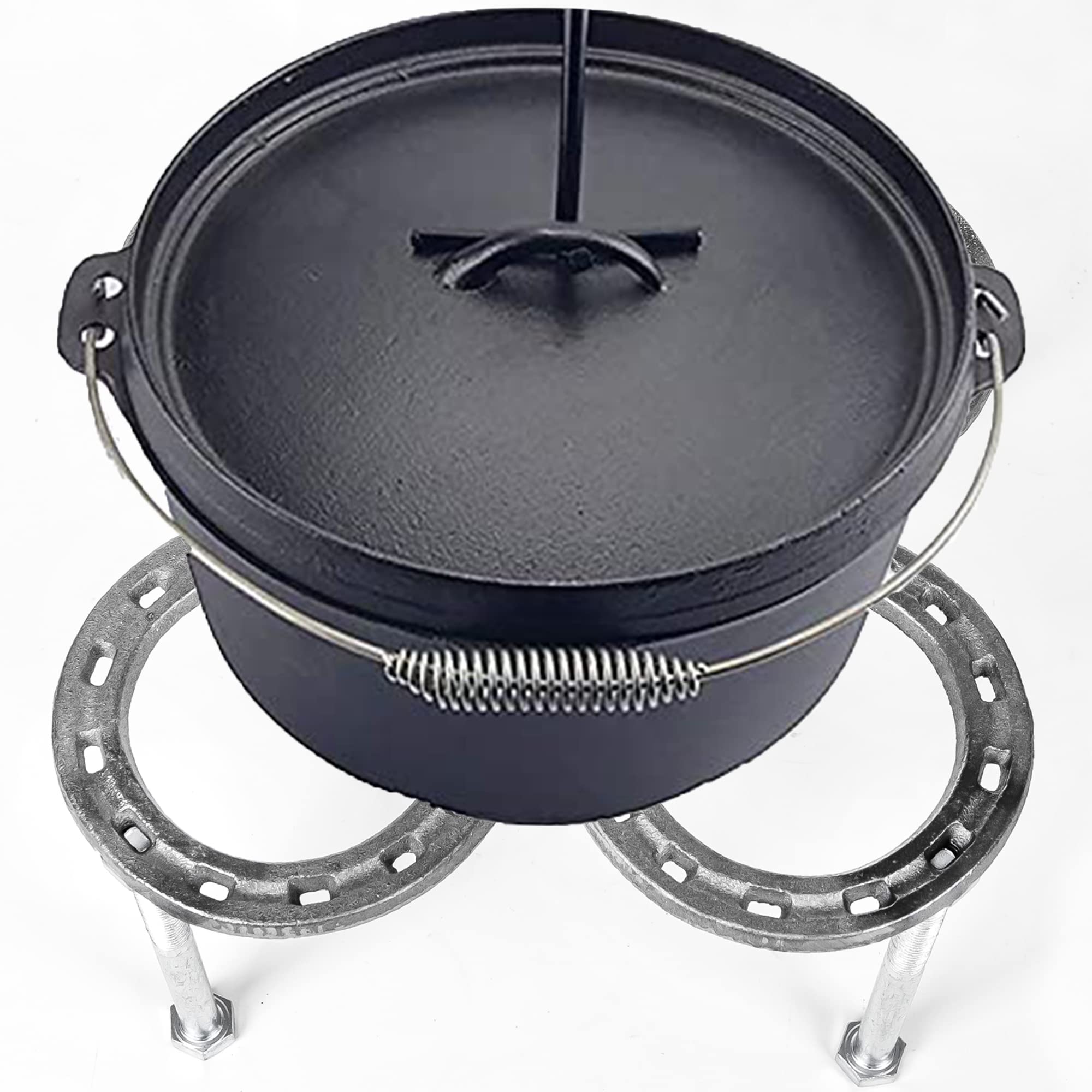 Nbguigdstr Dutch Oven Stand Made Of Steel Horseshoes-Camp Dutch Oven Tripod-Cast Iron Dutch Oven Tool-Dutch Oven Holder-Outdoor