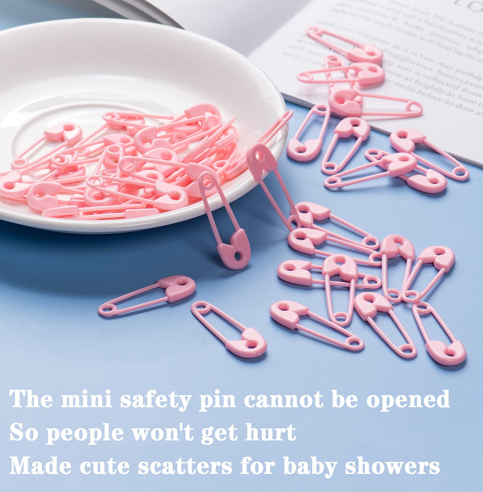 Zjjzgyxintai Baby Shower Games For Girl, Including 1 Dont Say Baby Sign And 24Pcs Pink Beaded Necklace 72Pcs Pink Mini Pin