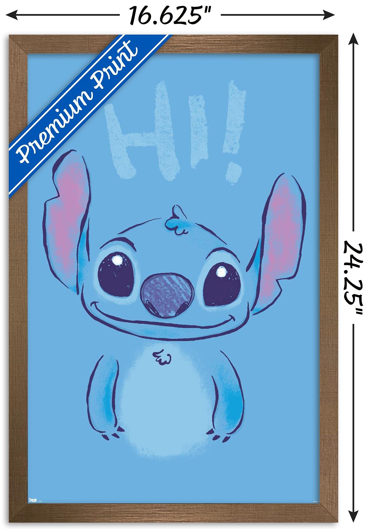 Trends International Disney Lilo And Stitch - Hi Wall Poster, 14.725'' X 22.375'', Bronze Framed Version