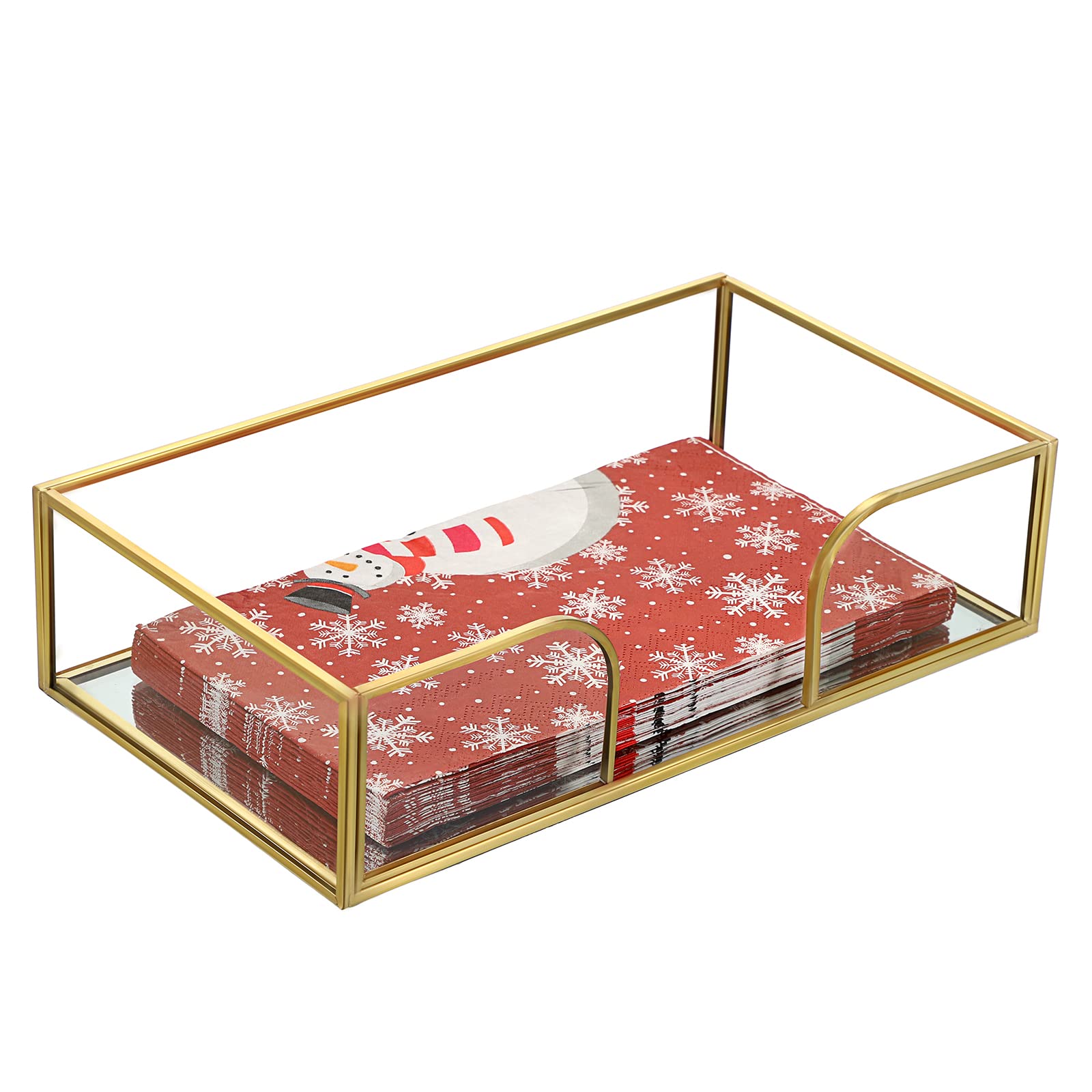 Sumnacon Bathroom Guest Towel Holder - Rectangle Glass Napkin Holder For Guest Hand Towels Paper Napkins, Decorative Napkin Hold