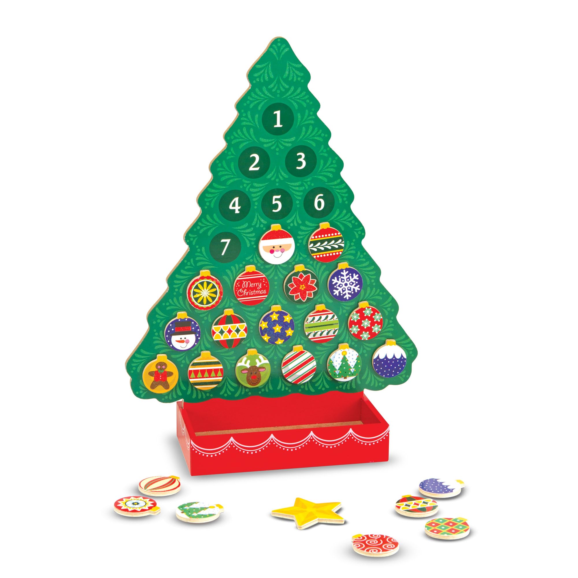 Melissa & Doug 13571 Countdown to Christmas Wooden Advent Calendar