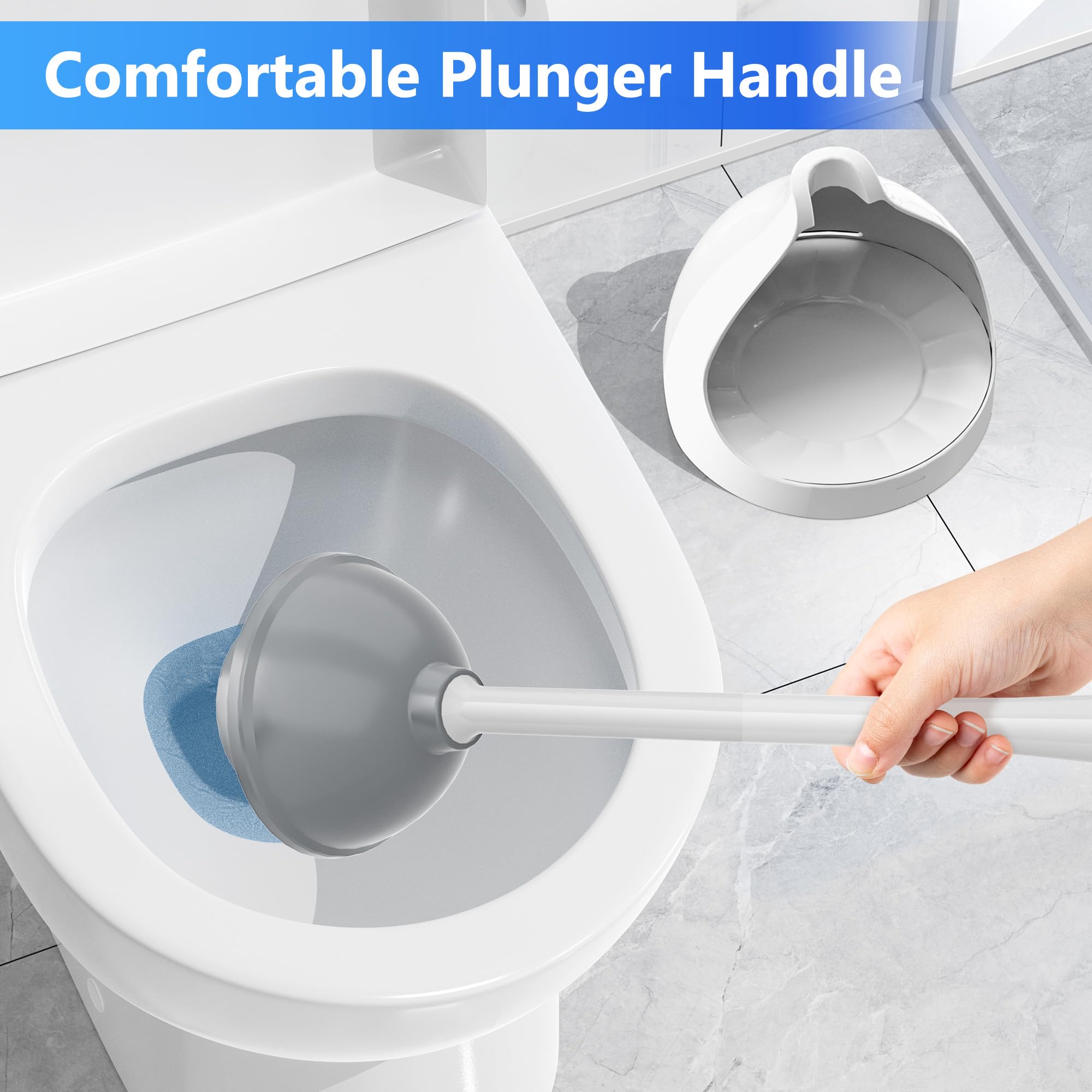 Lovloy Toilet Plunger With Holder, Plunger With Unique Holder, Plungers For Bathroom With Holder, Toilet Plunger Heavy Duty (2,