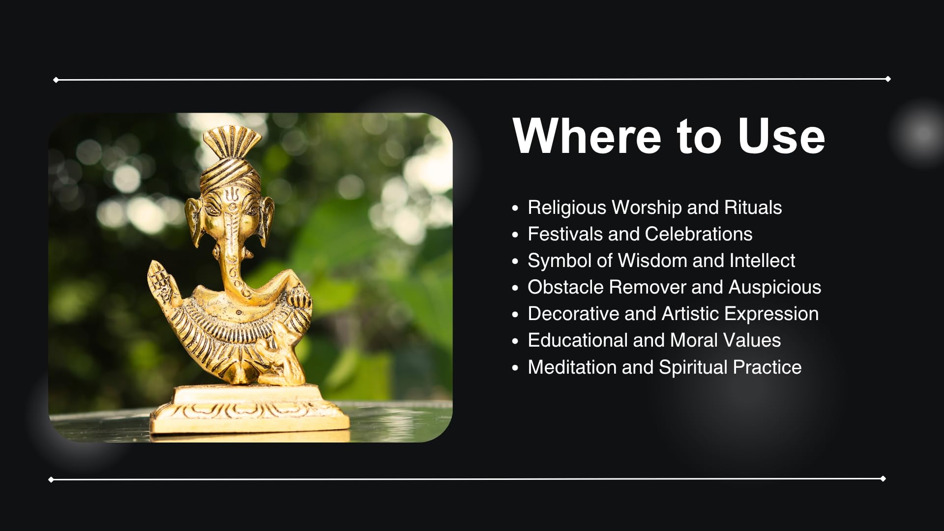 Sridha Handicraft Golden Metal Pagdi Ganesh Statue, Abstract Temple Design, 15 Cm Height, 220 Gms, Antique Finish
