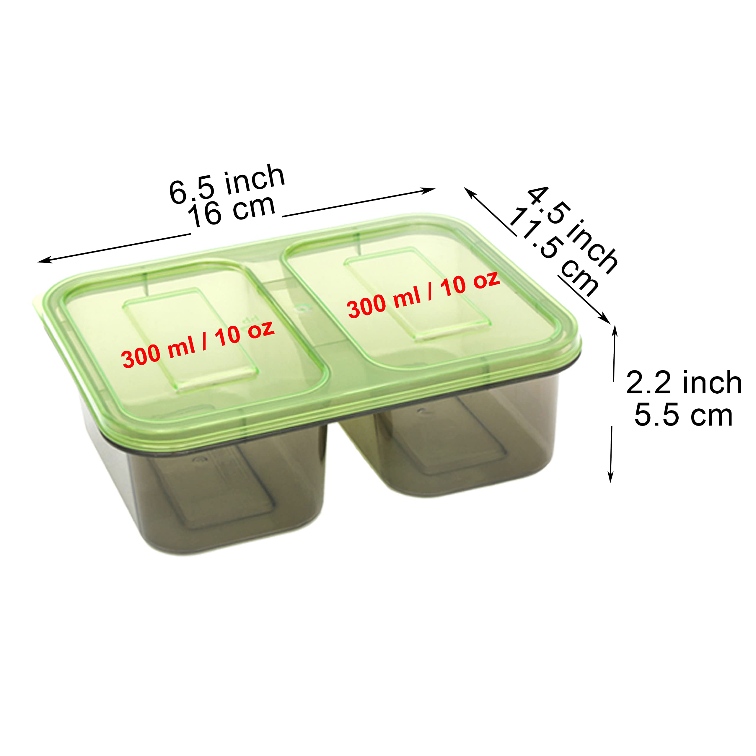 Youngever 9 Sets Thick Bento Lunch Box, Meal Prep Containers, Reusable Plastic Food Storage Container Boxes (2-Compartment 20 Ou