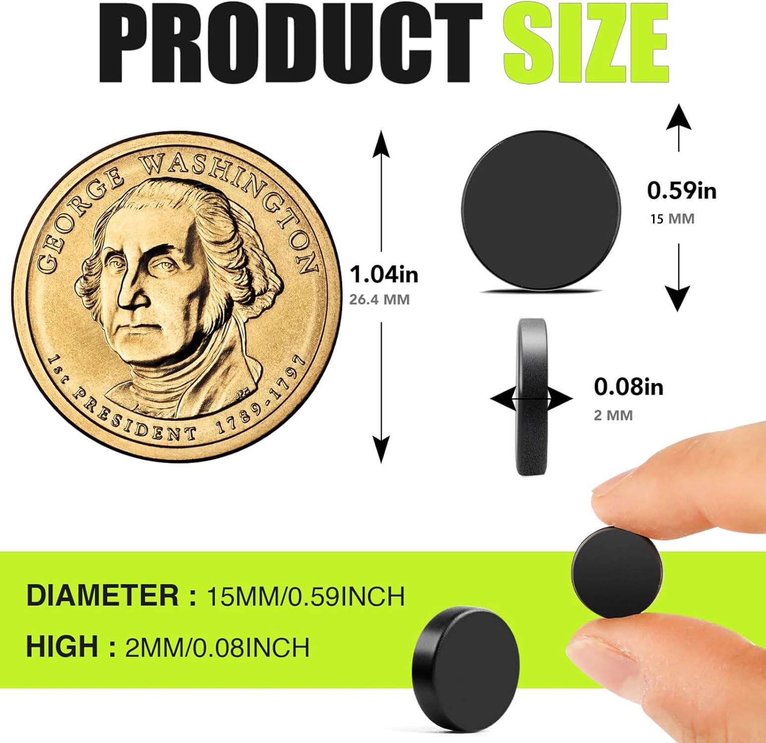 Small Magnets, 50 Pack Refrigerator Magnets 15X2Mm Rare Earth Magnets Neodymium Magnets For Crafts, Whiteboard, Kitchen Cabinet