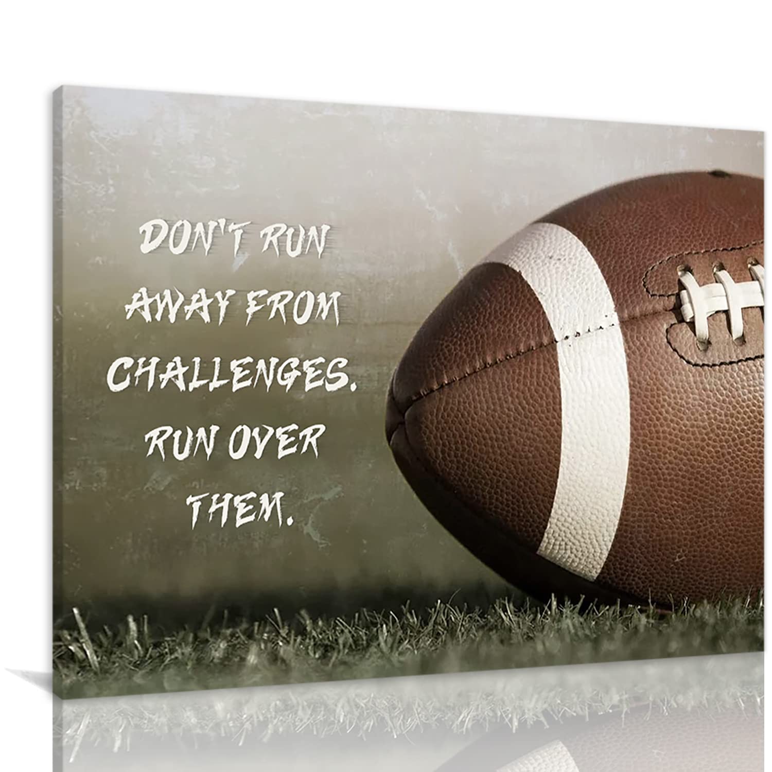 Don'T Run Away From Challenge American Football Canvas Painting Modern Abstract Wall Art Inspirational Quote Posters And Prints