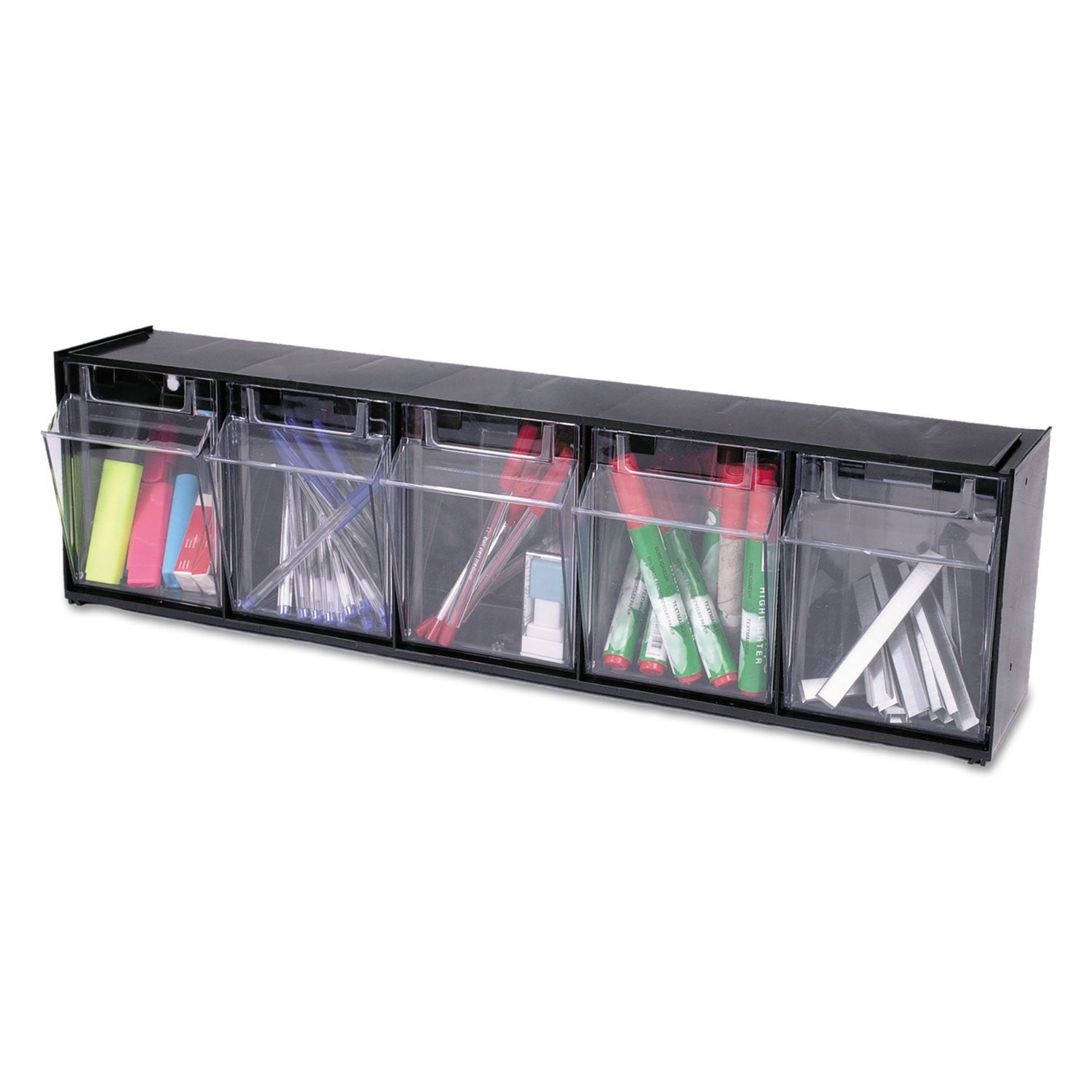 Def Wholesale Case Of 5 - Deflect-O Interlocking Tilt Bin Storage Systems-Interlocking Tilt Bin Sys.,5 Bins,23-5/8''X5-1/4 X6-1/