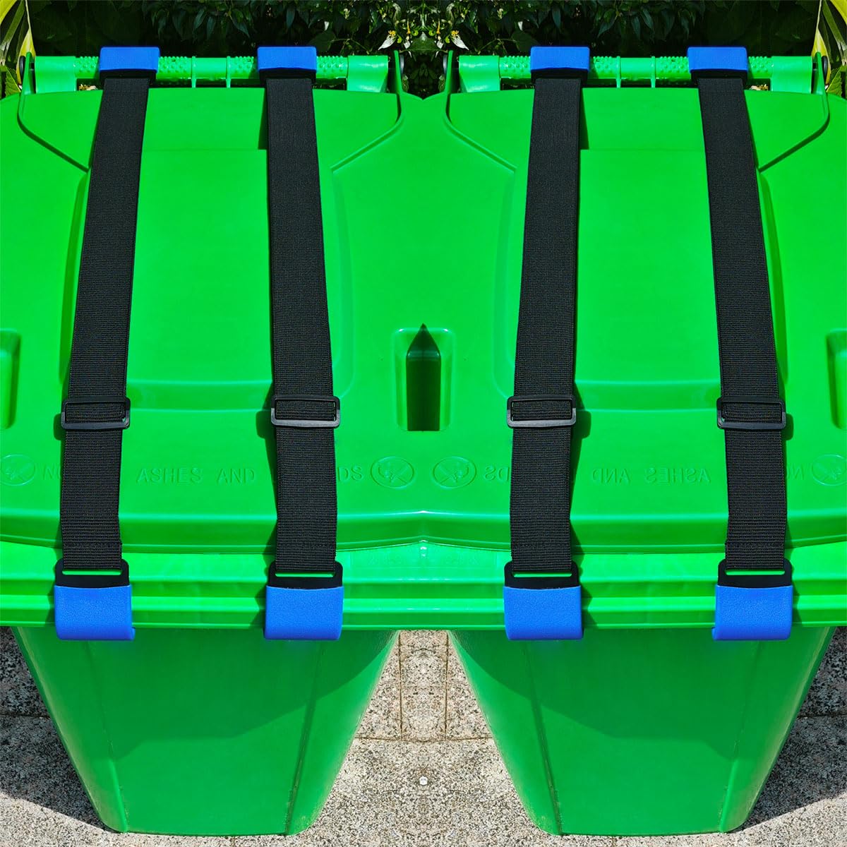 Jfomoygi 4Pcs Metal Double-Claw Trash Can Lock Strap For Animals,Bungee Cord Garbage Bin Lock,Outdoor Racoon Garbage Can Lid Loc