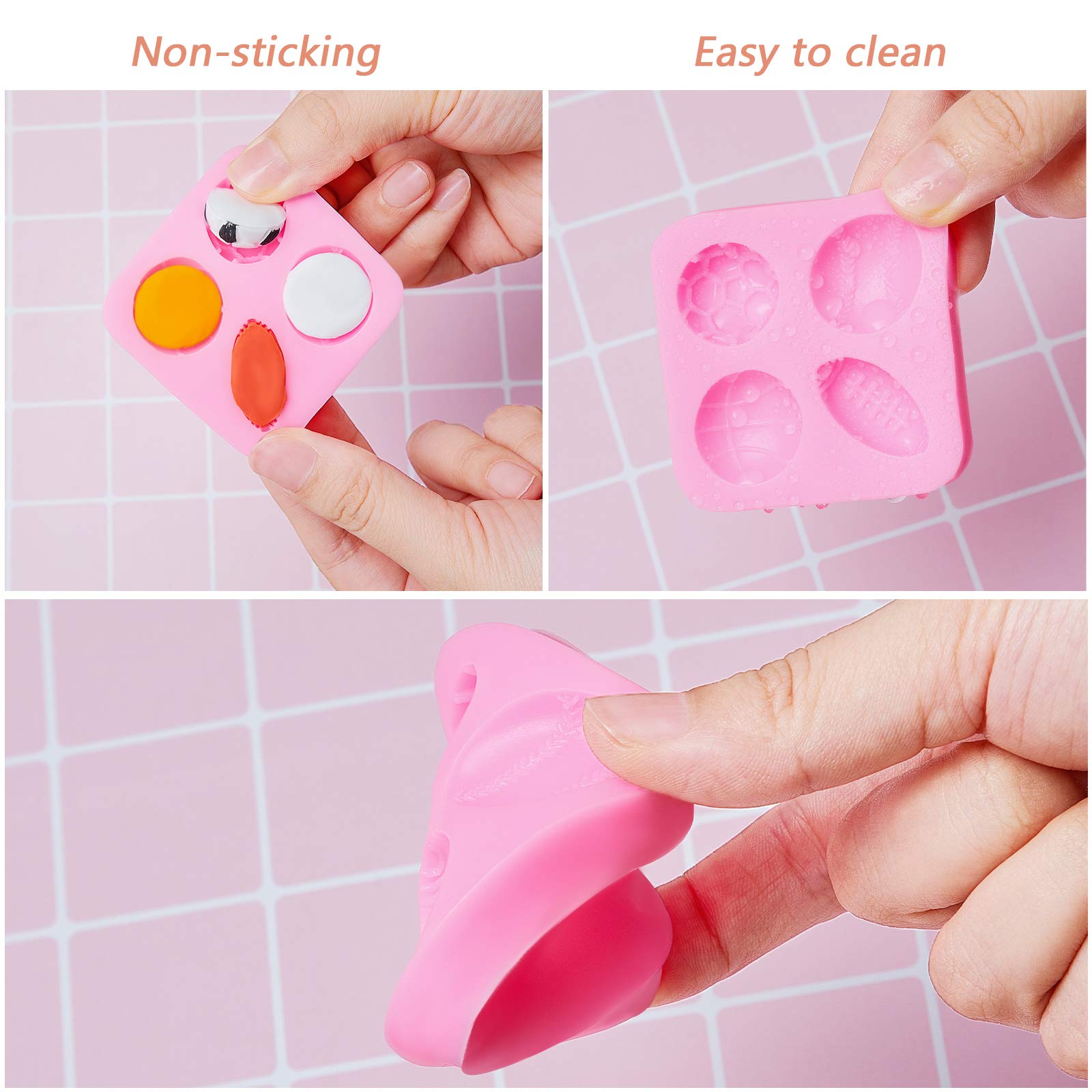 2 Pieces Football Basketball Baseball Rugby Soccer Silicone Mold Silicone Soccer Ball Mold For Chocolate Sugar Candy Fondant Pud