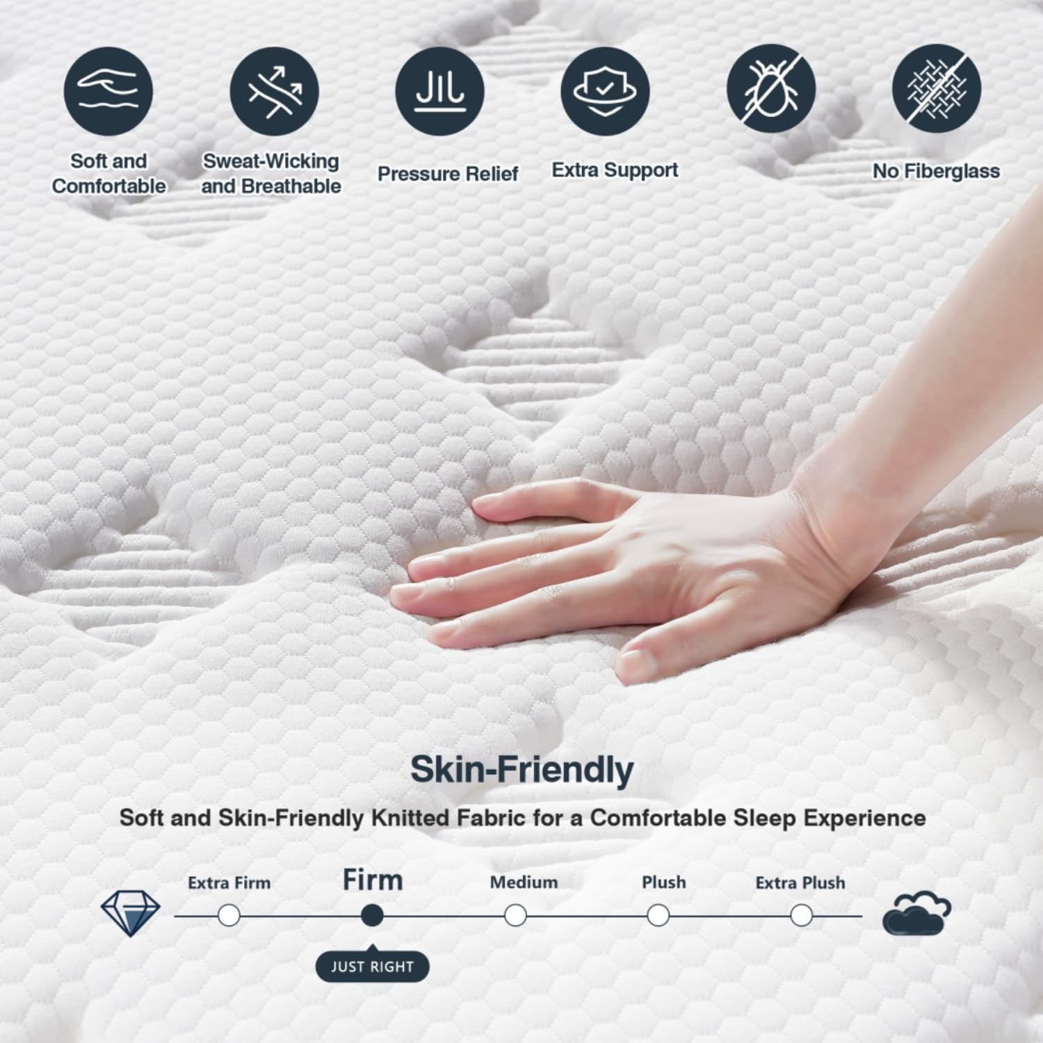 Full Size Mattress, Upgrade Strengthen Firm 10 Inch Hybrid Full Mattress In A Box, Mattress Full With High Density Memory Foam A