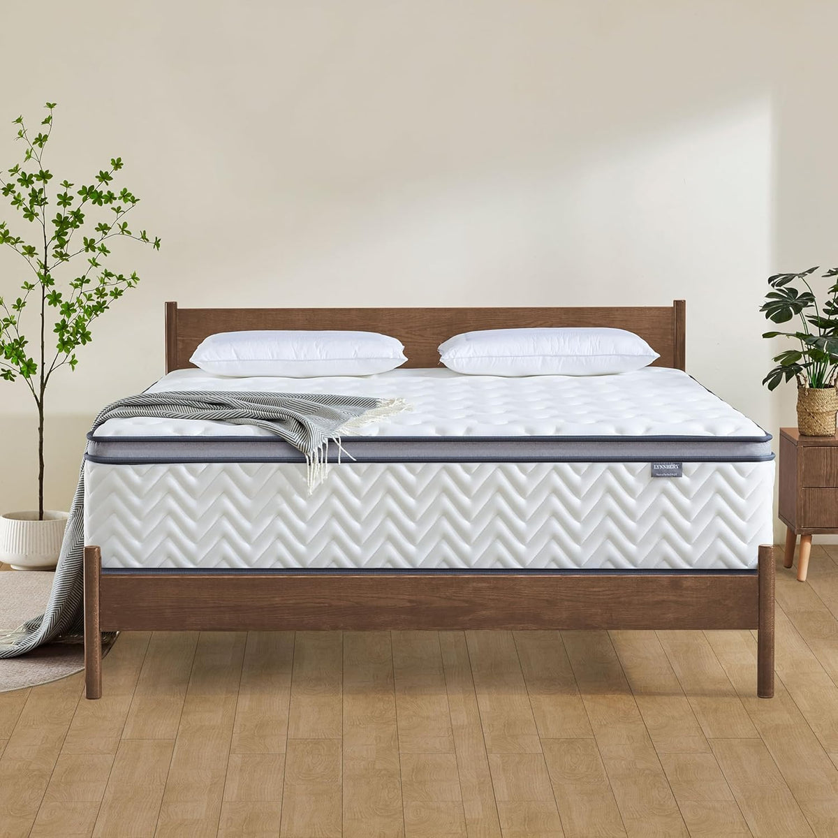 Lynnbery Full Mattress, 12 Inch Full Size Hybrid Mattress With Memory Foam And Individual Pocket Spring For Motion Isolation, Pr
