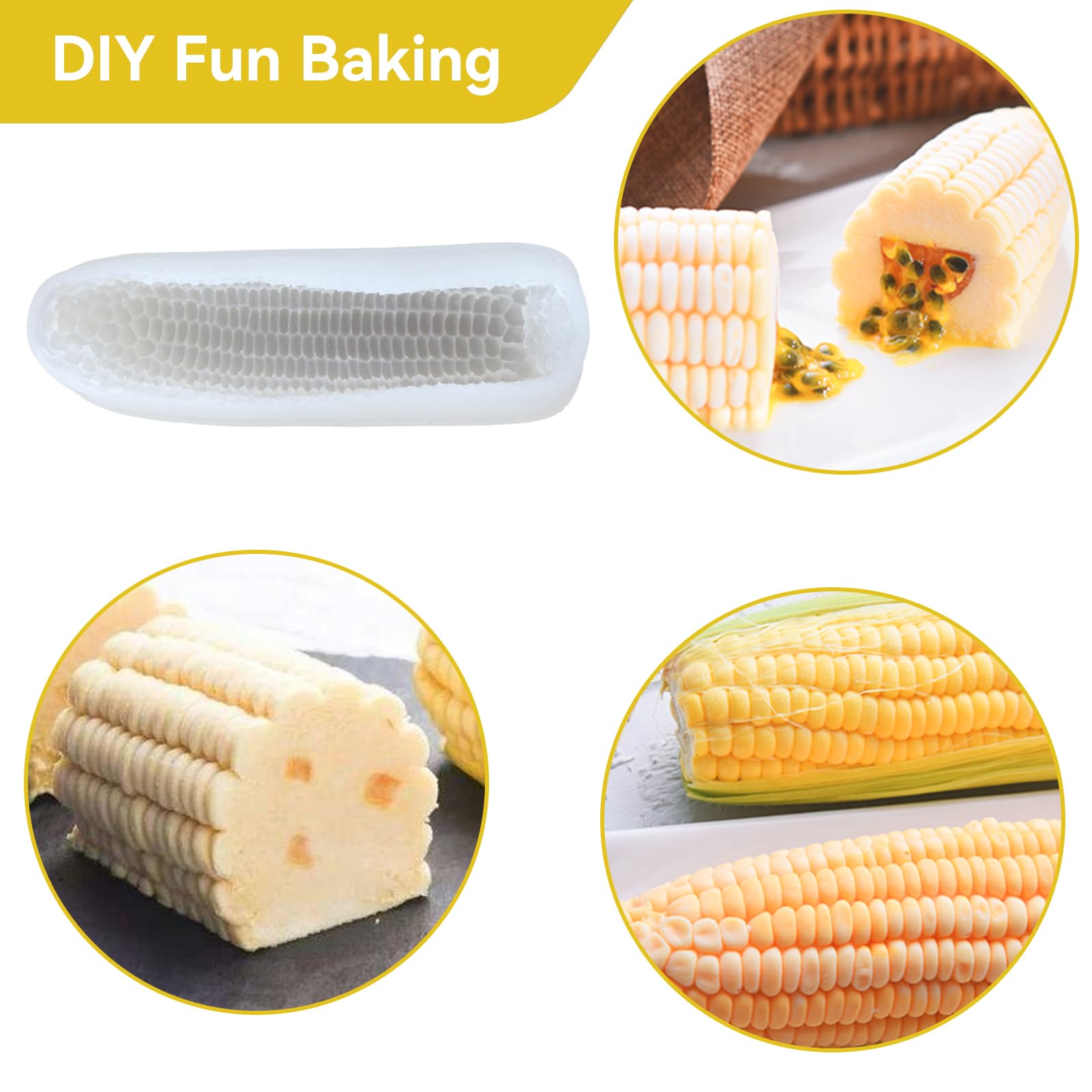 3D Corn Silicone Mold, Baking Molds Dessert Molds Silicone Mold Mousse Cake, Pastry, Chocolate, Soap
