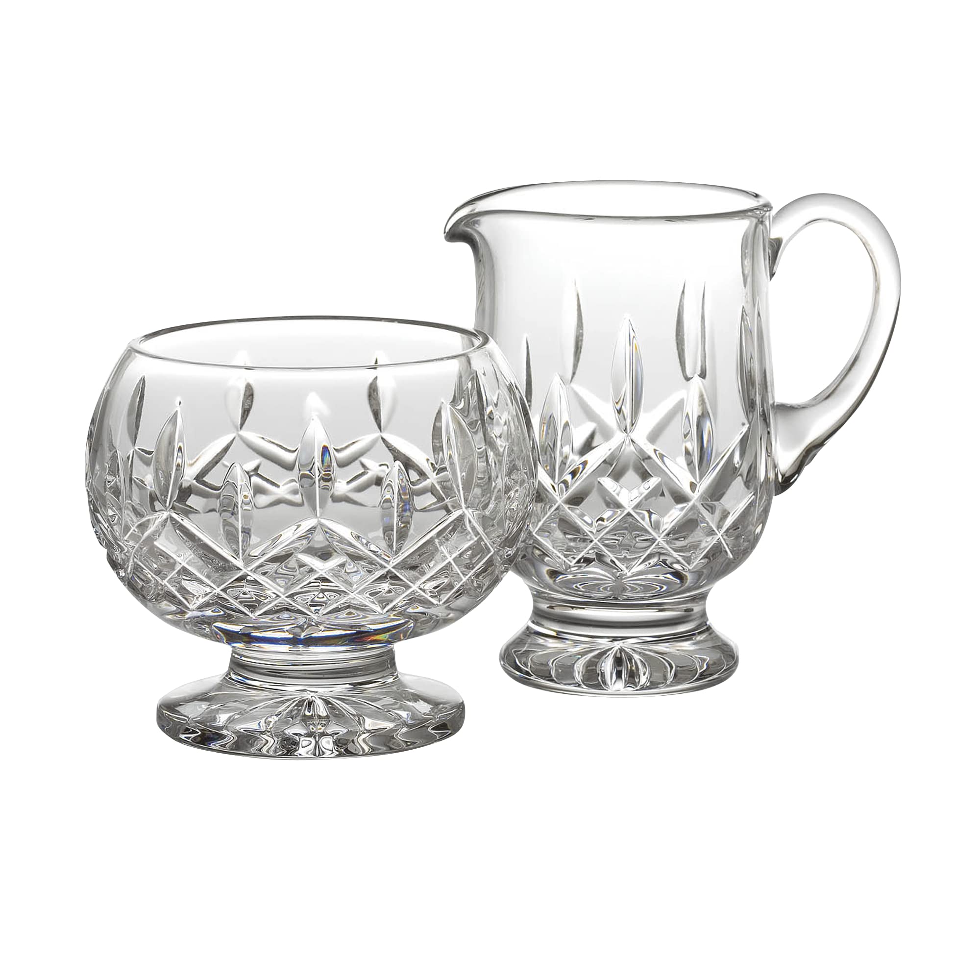 Waterford Lismore Footed Creamer & Sugar Set