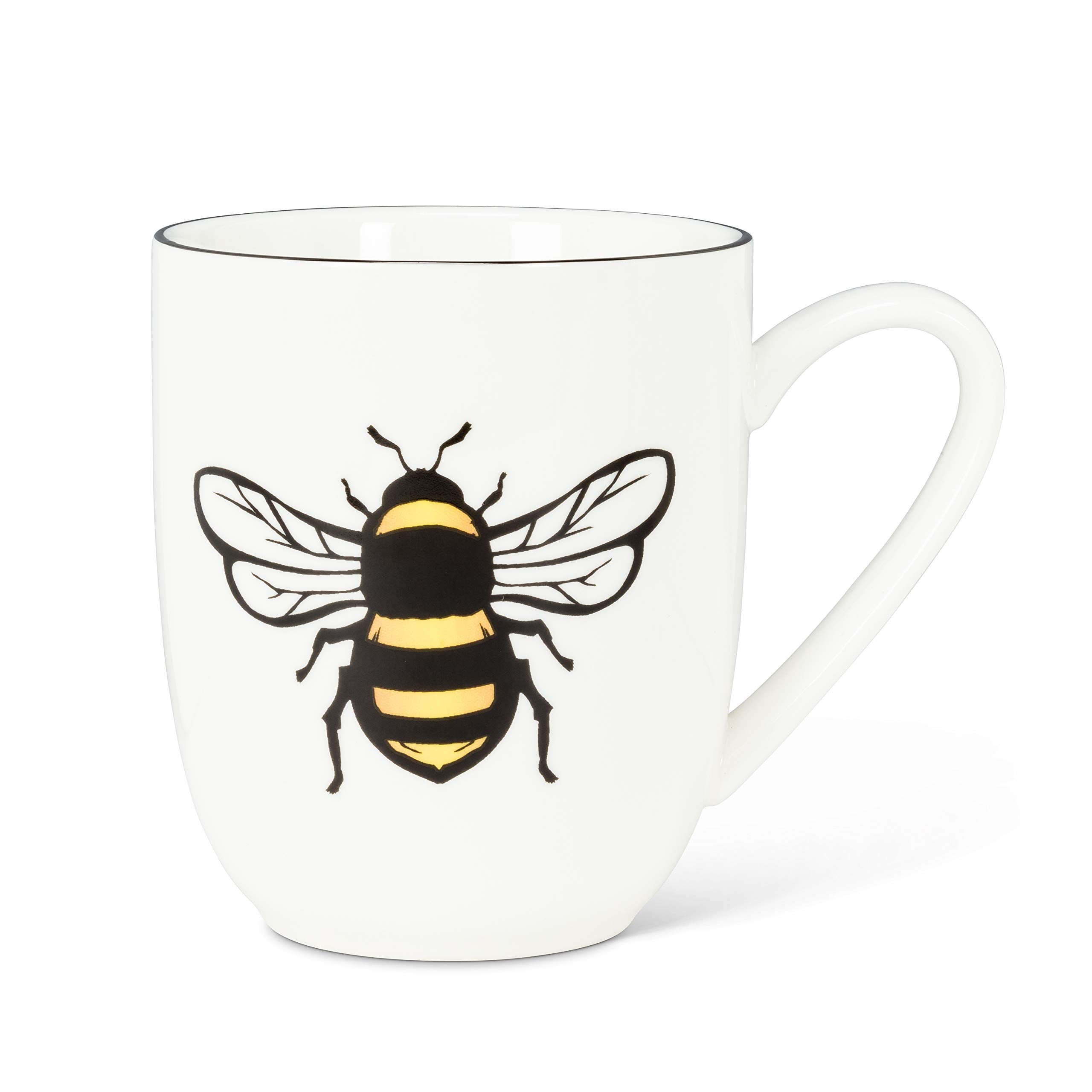 Abbott Collection Yellow Bee Belly Mug-4.5''H(16Oz), 4.5 Inches High, Tumbler