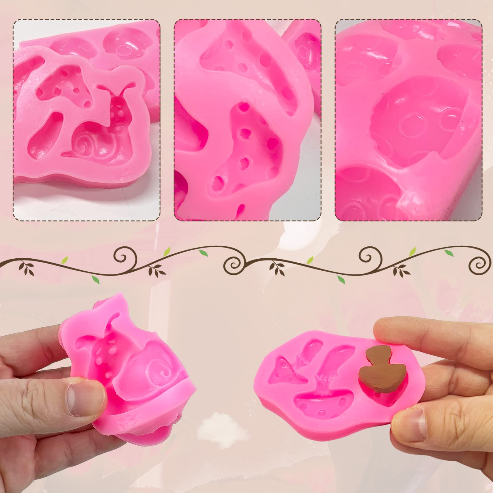Mushroom Chocolate Molds, Mushroom Snail Shaped Silicone Molds, Cute Mushroom Candy Mould Vegetable Fondant Molds For For Cupcak