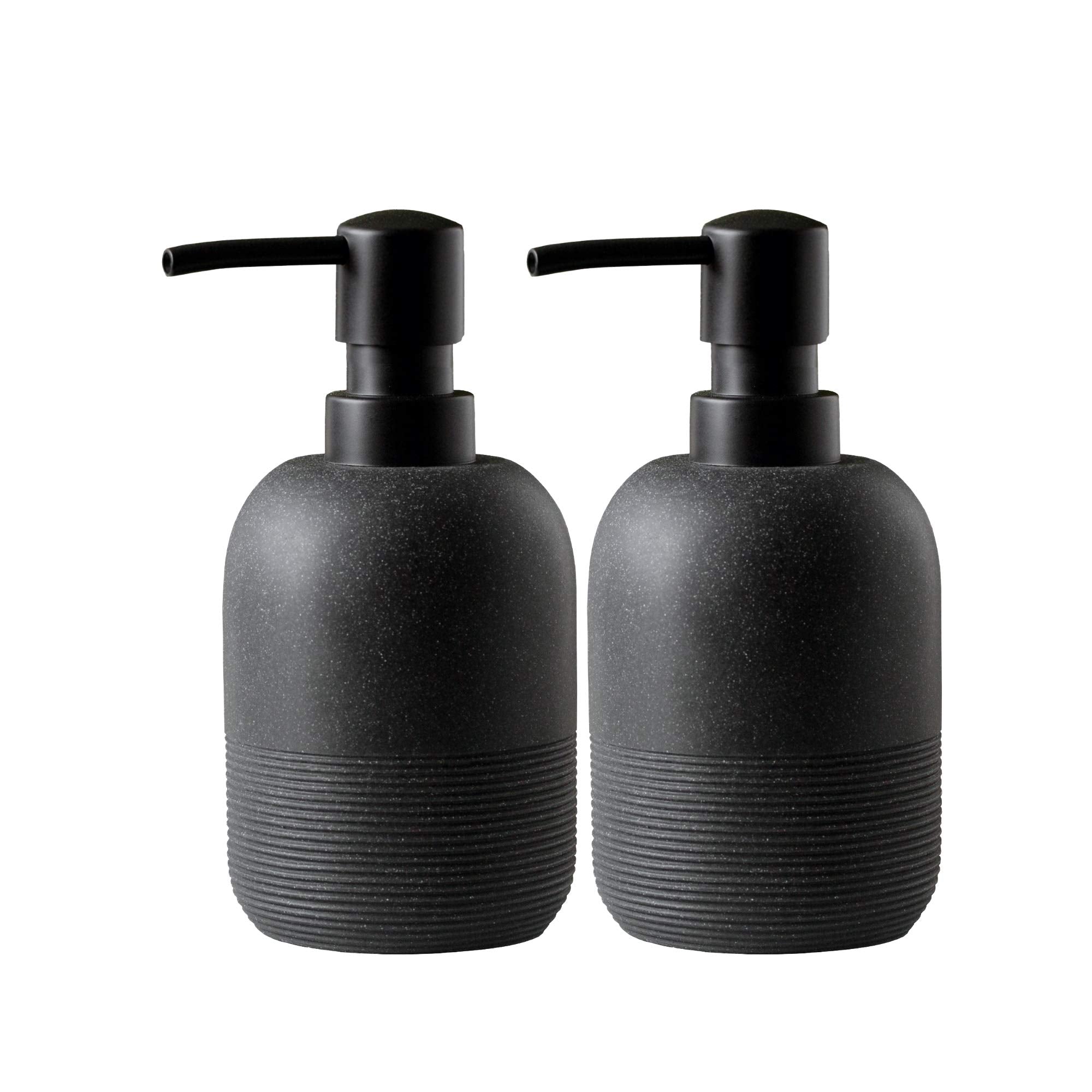 Galdal 2Pcs/Set Matte Black Soap Dispenser Sets,Hand Soap And Lotion Dispenser For Bathroom Countertop,Morden Soap Dispenser For