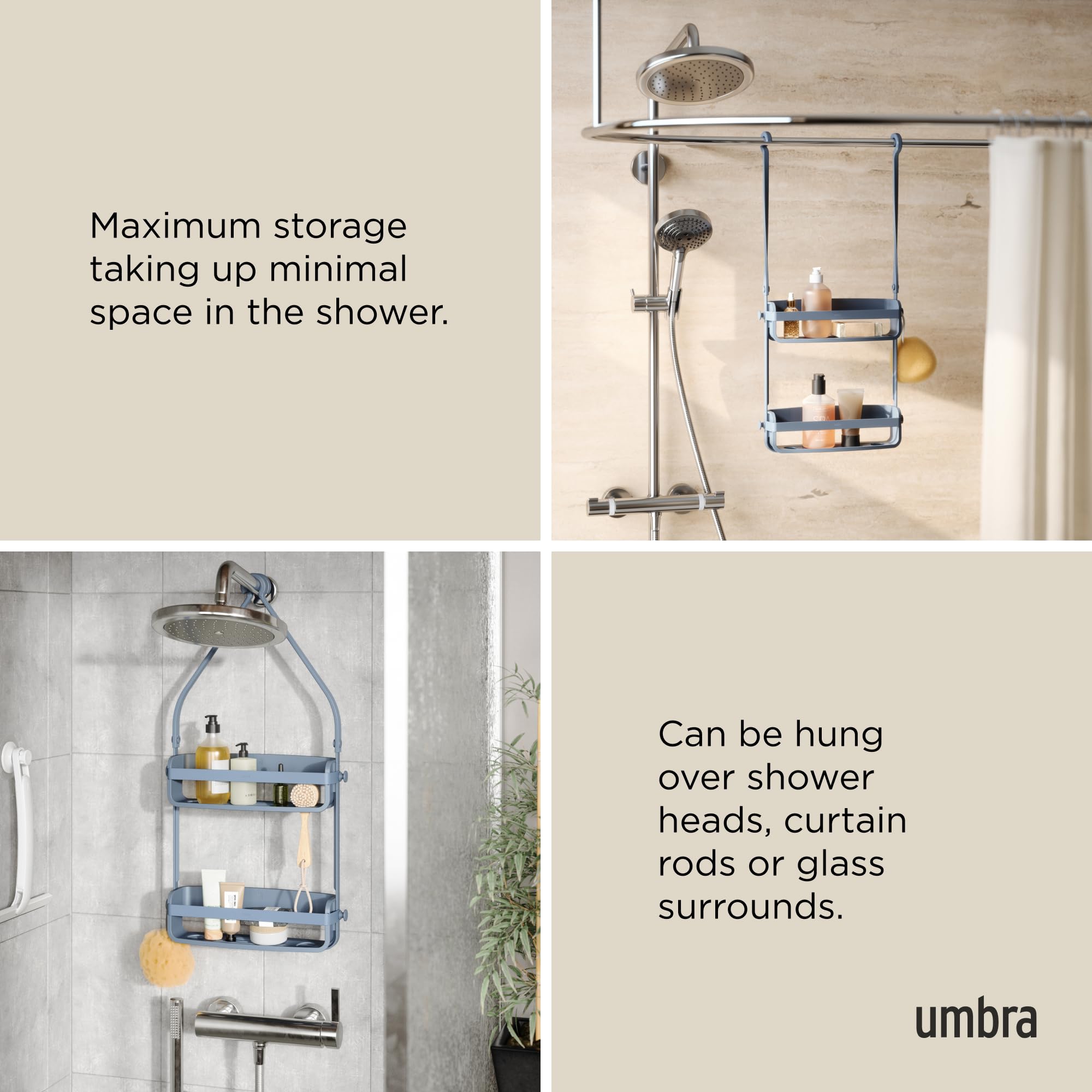 Umbra Flex Shower Caddy, Slate Blue