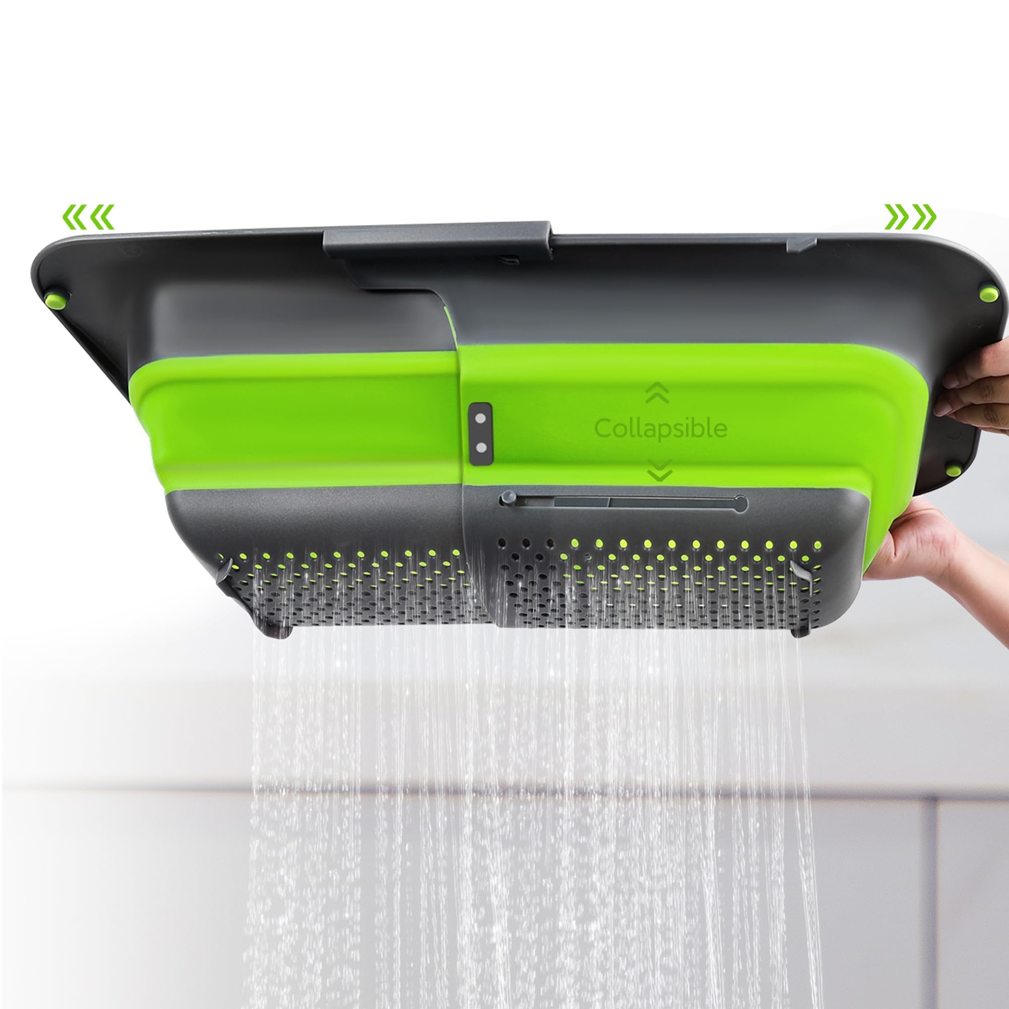 Rottogoon 7Qt Collapsible Colander Strainer, Expandable Over The Sink Colander, Adjustable Silicone Kitchen Sink Strainer, Folda