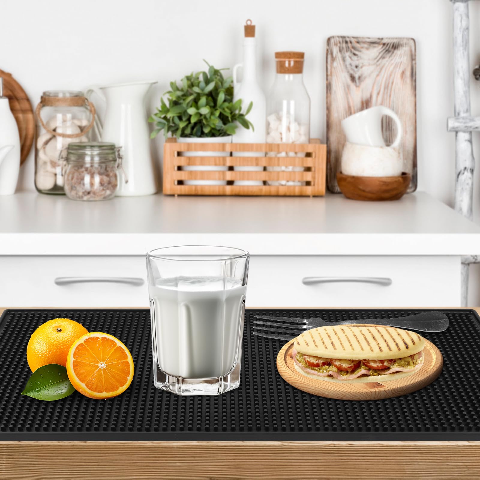 Extra Large (28 Inch By 16 Inch) Thick Rubber Service Bar Mat For Home Kitchen Counter Mat, Bartender Bar Mat, Dish Drying Mat,