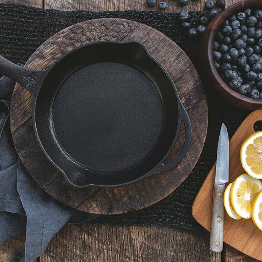 Barebones 8-Inch Cast Iron Skillet - Non Stick Frying Pans - Camping Skillet