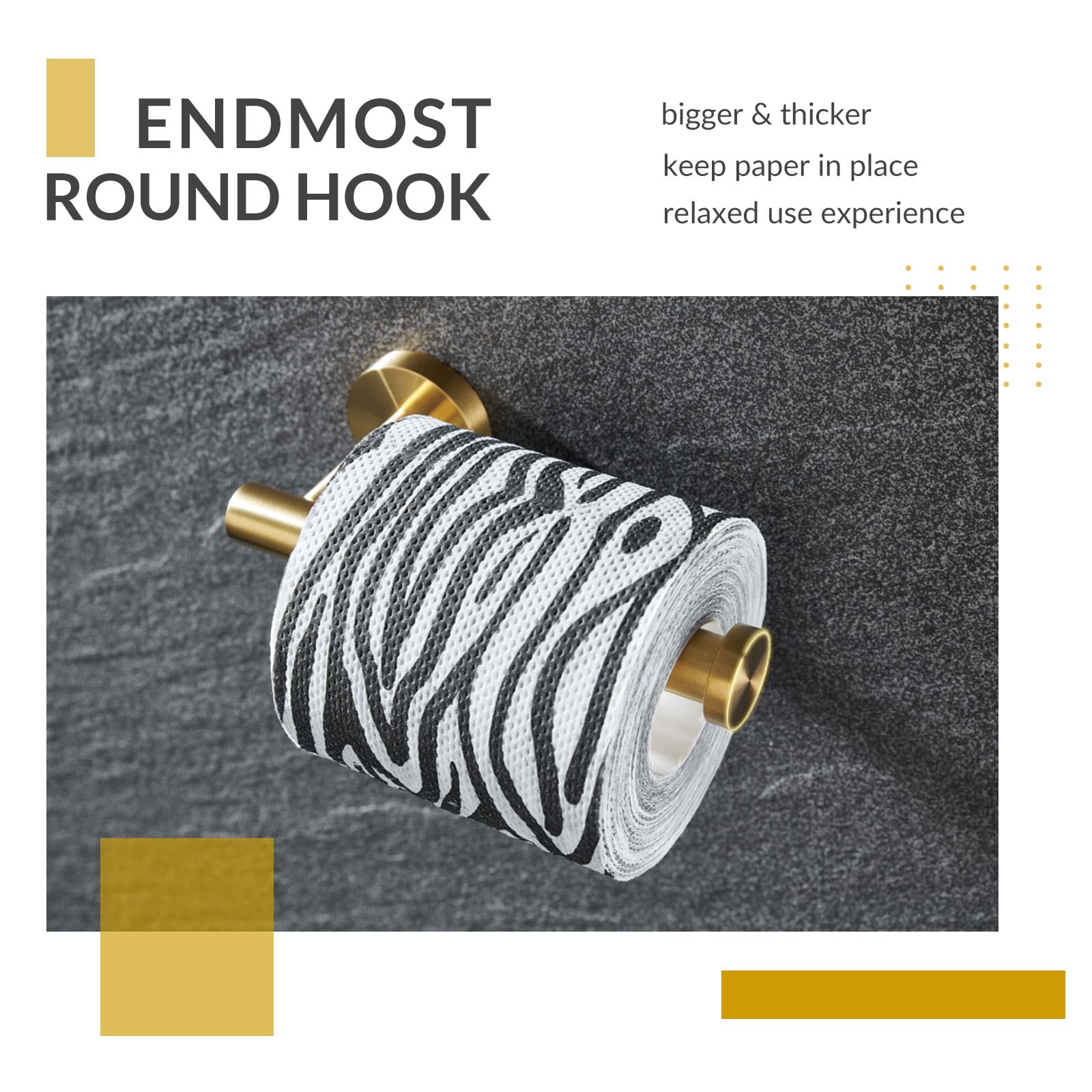 Toilet Paper Holder Brushed Gold  APLusee SUS304 Stainless Steel Round TP Hanger  Modern Bathroom Lavatory Tissue Roll Storage