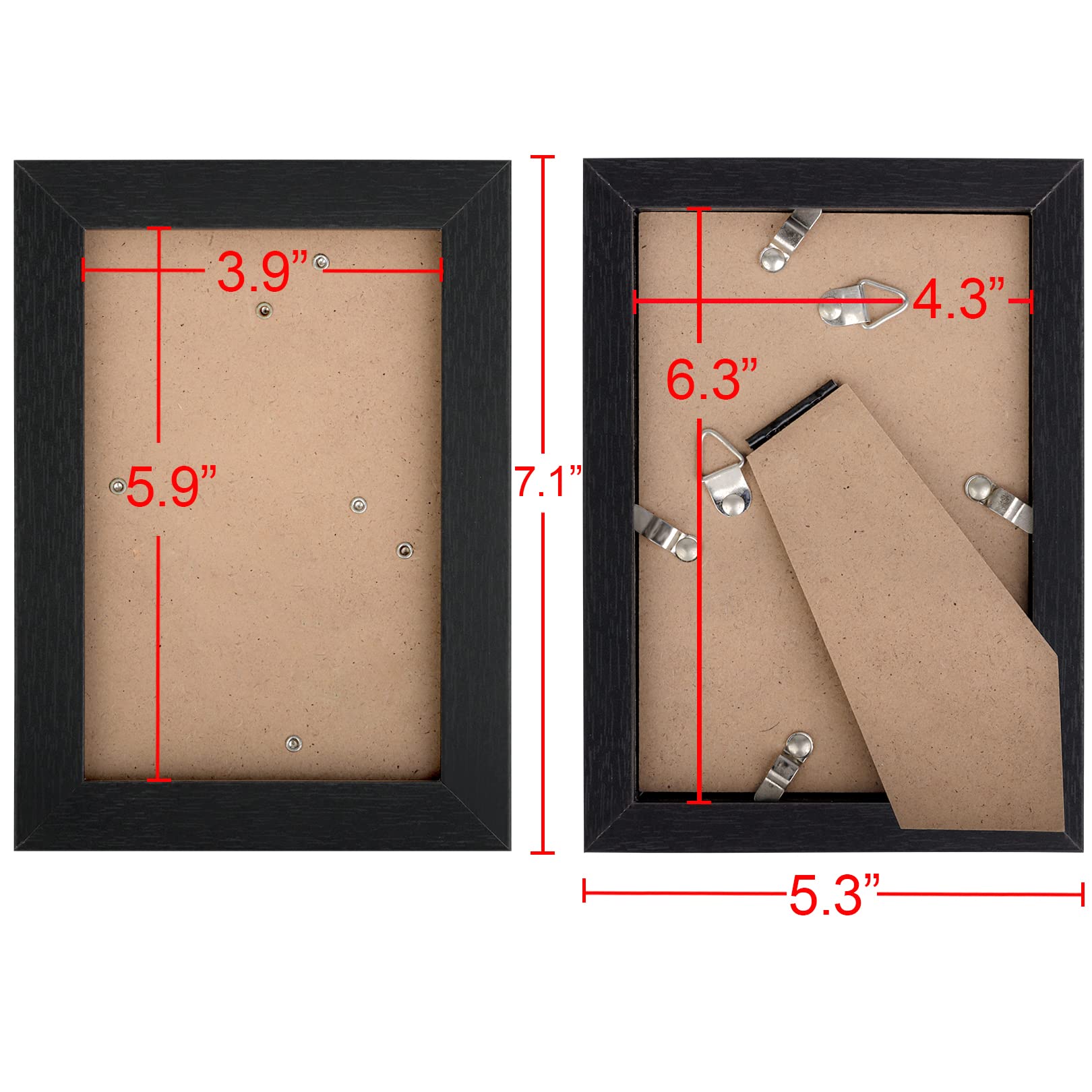 TOFOREVO 4x6 Picture Frames Set of 6 Black Wood Grain Photo Frame for Gallery Wall Mounting or Tabletop Display