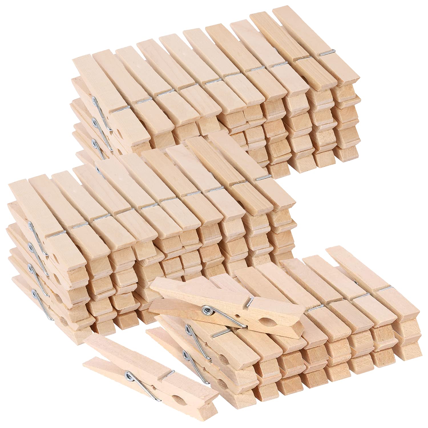 100Pcs Clothes Pins Wooden Clothespins 3Inch Heavy Duty Wood Clips For Hanging Clothes Pictures Outdoor
